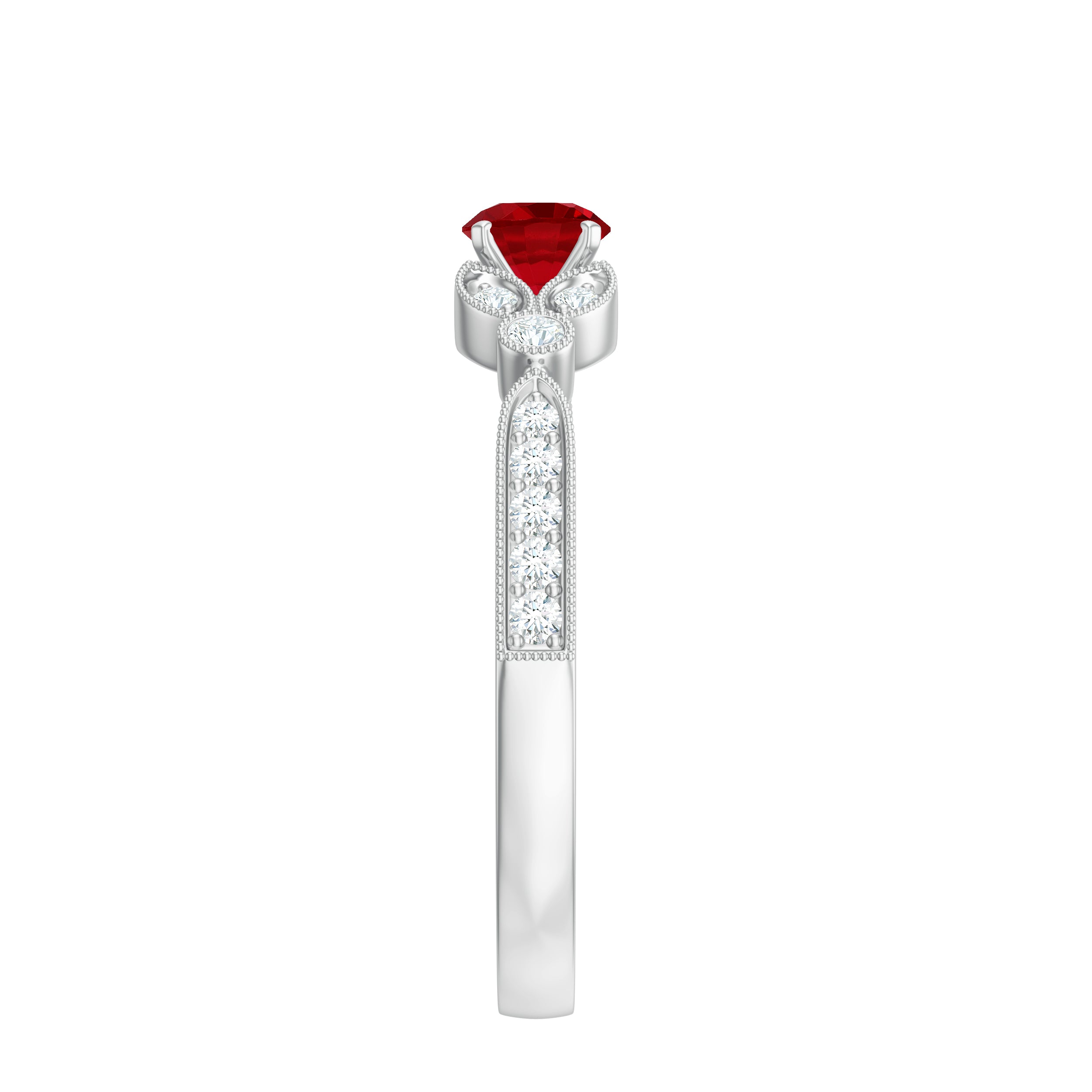 Rosec Jewels-Lab-Lab Grown Ruby and Diamond Minimal Promise Ring