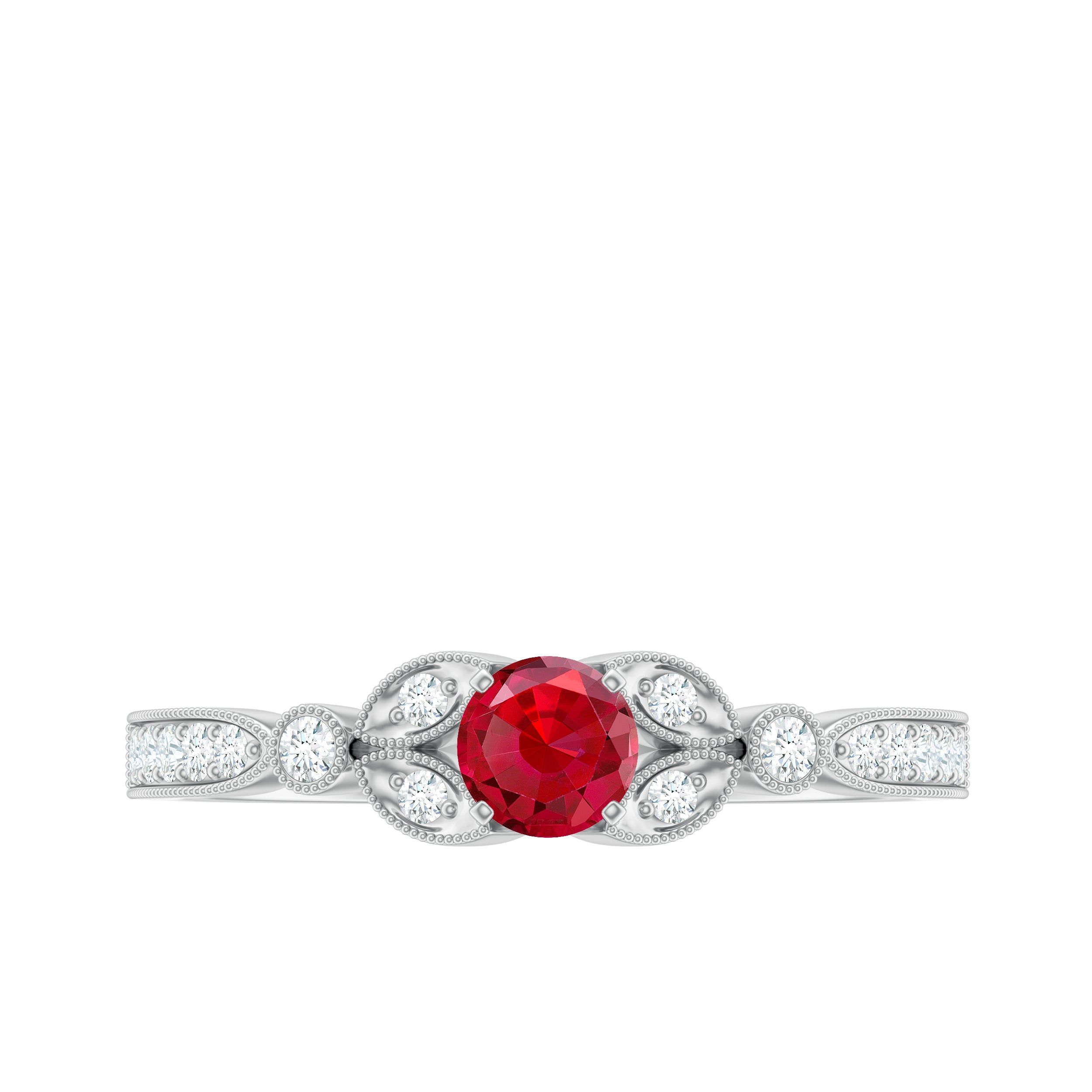 Rosec Jewels-Lab-Lab Grown Ruby and Diamond Minimal Promise Ring