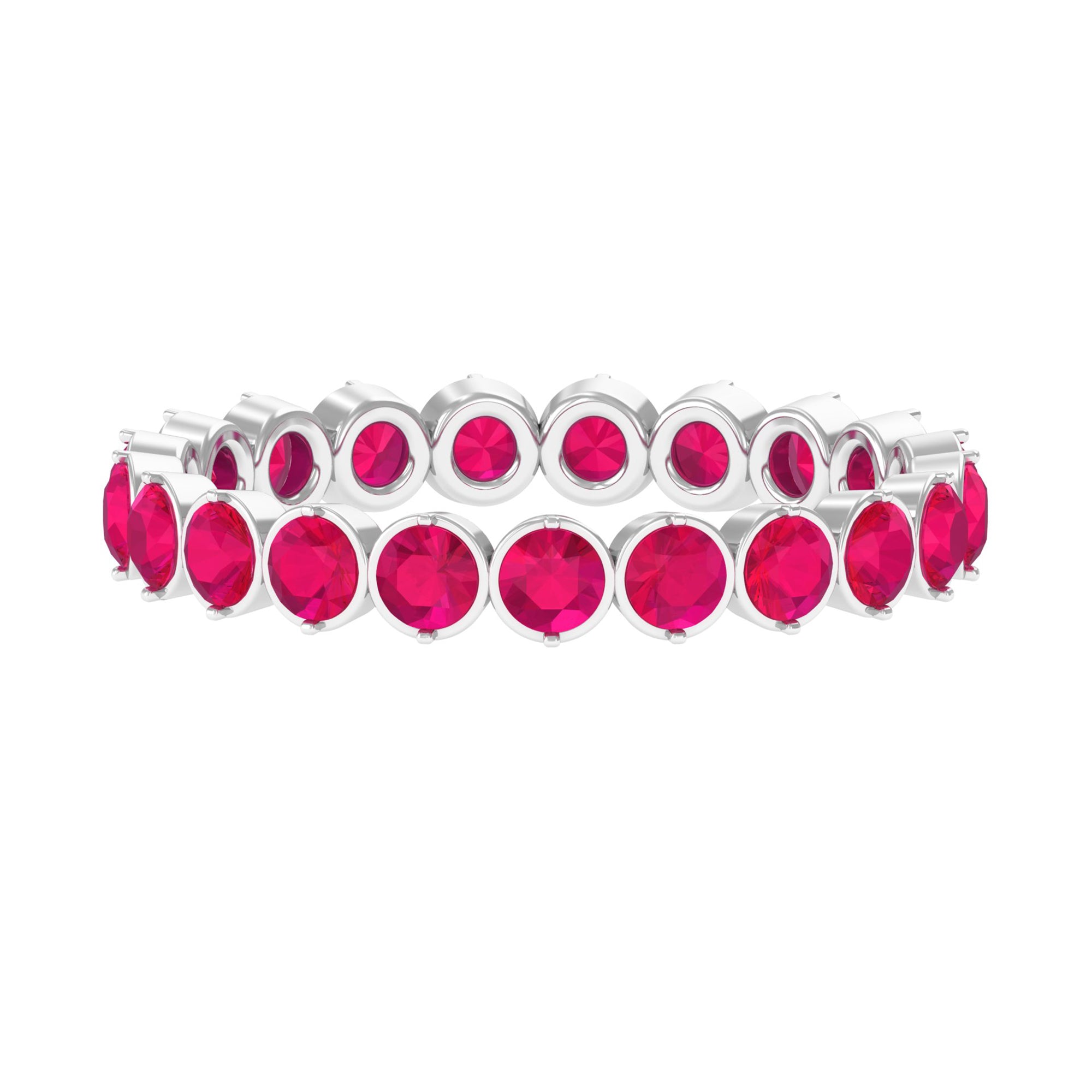 Rosec Jewels-2 CT Bezel Set Ruby Full Eternity Stackable Ring
