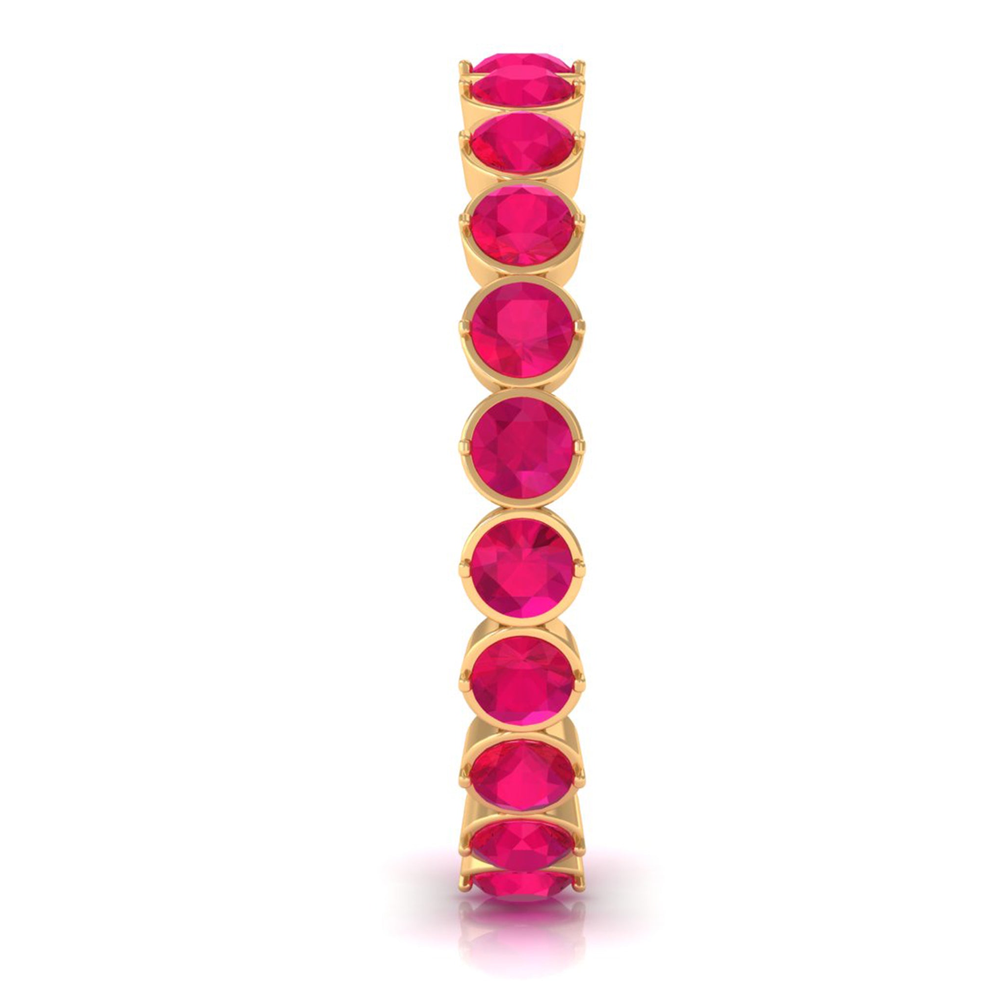 Rosec Jewels-2 CT Bezel Set Ruby Full Eternity Stackable Ring