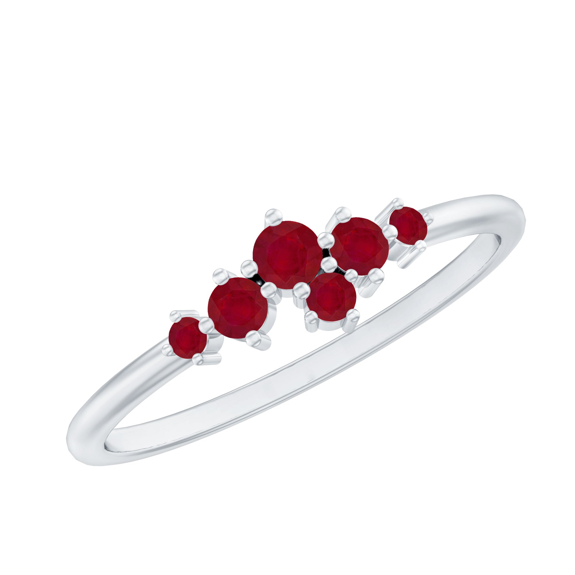 Natural Ruby Cluster Promise Ring