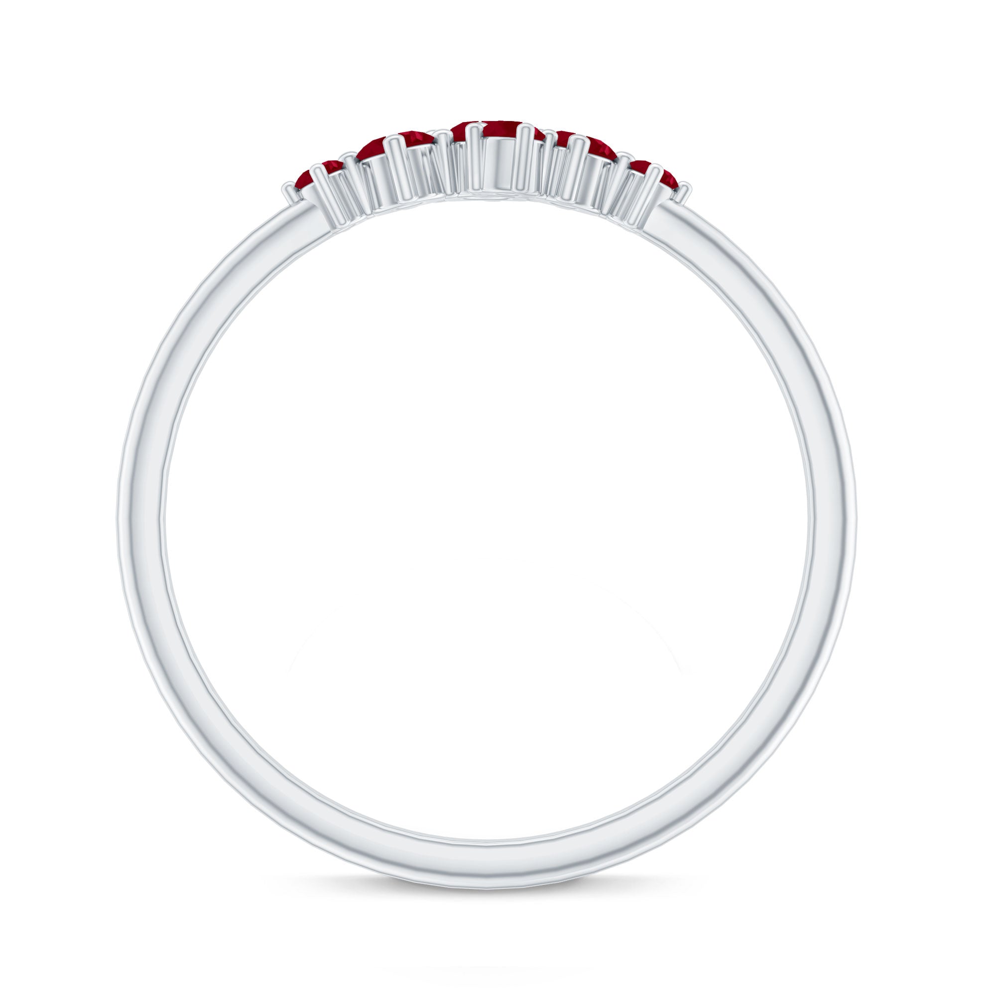 Natural Ruby Cluster Promise Ring for Women AAA - Rosec Jewels
