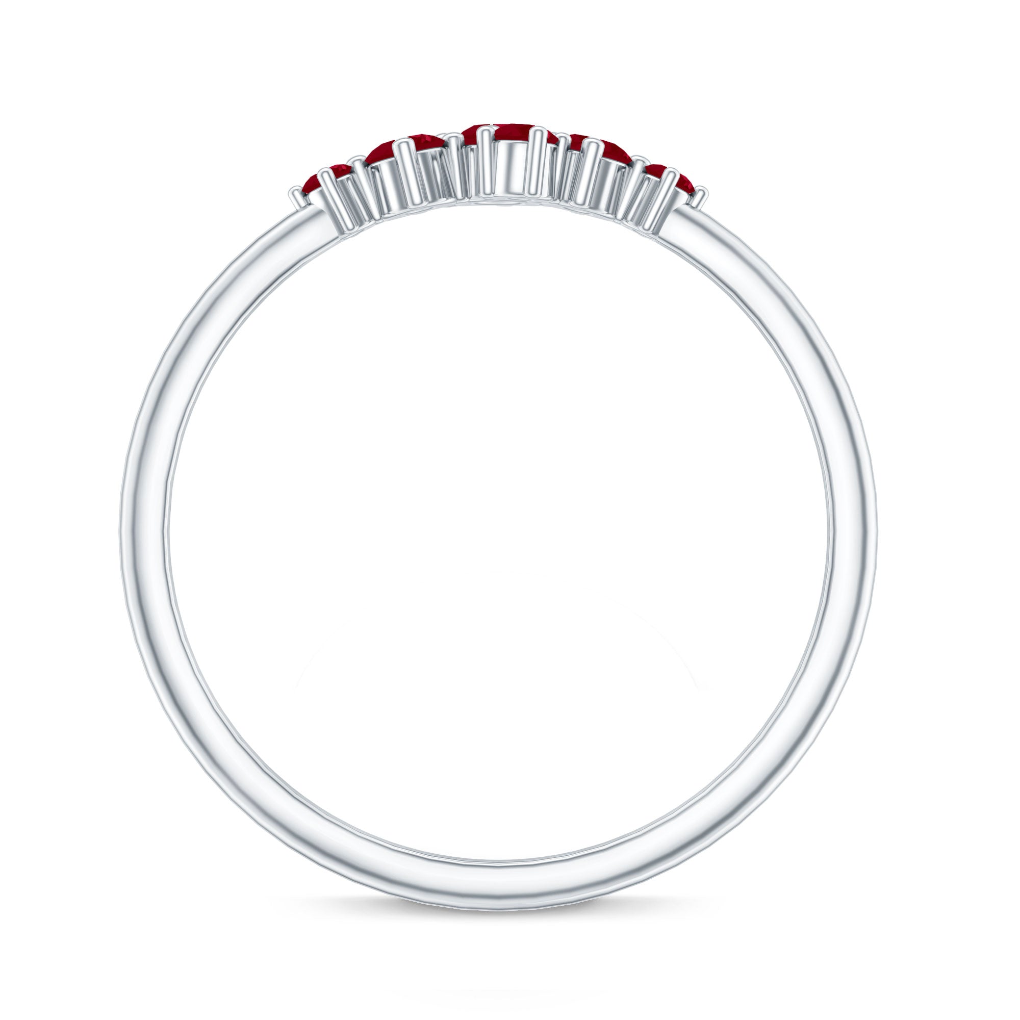 Natural Ruby Cluster Promise Ring for Women AAA - Rosec Jewels