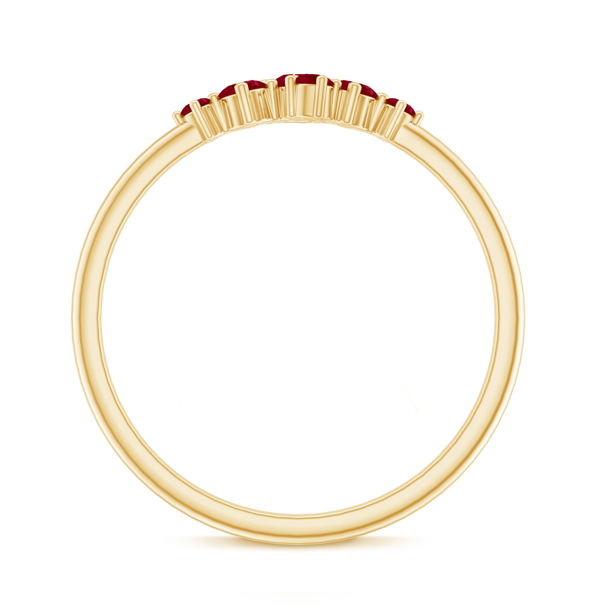 Natural Ruby Cluster Promise Ring for Women AAA - Rosec Jewels