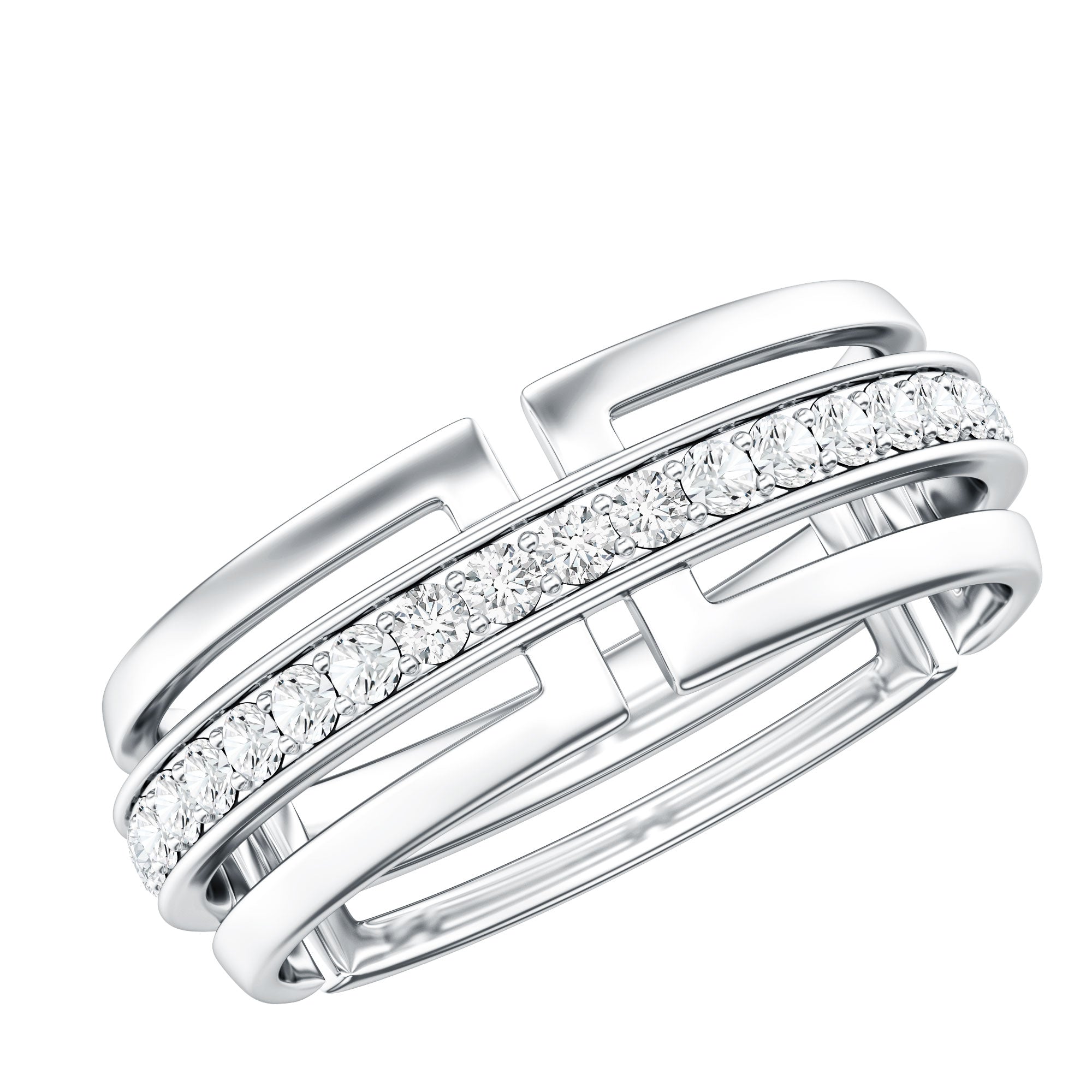 Moissanite Wedding Band in Pinpoint Setting D-VS1 - Rosec Jewels