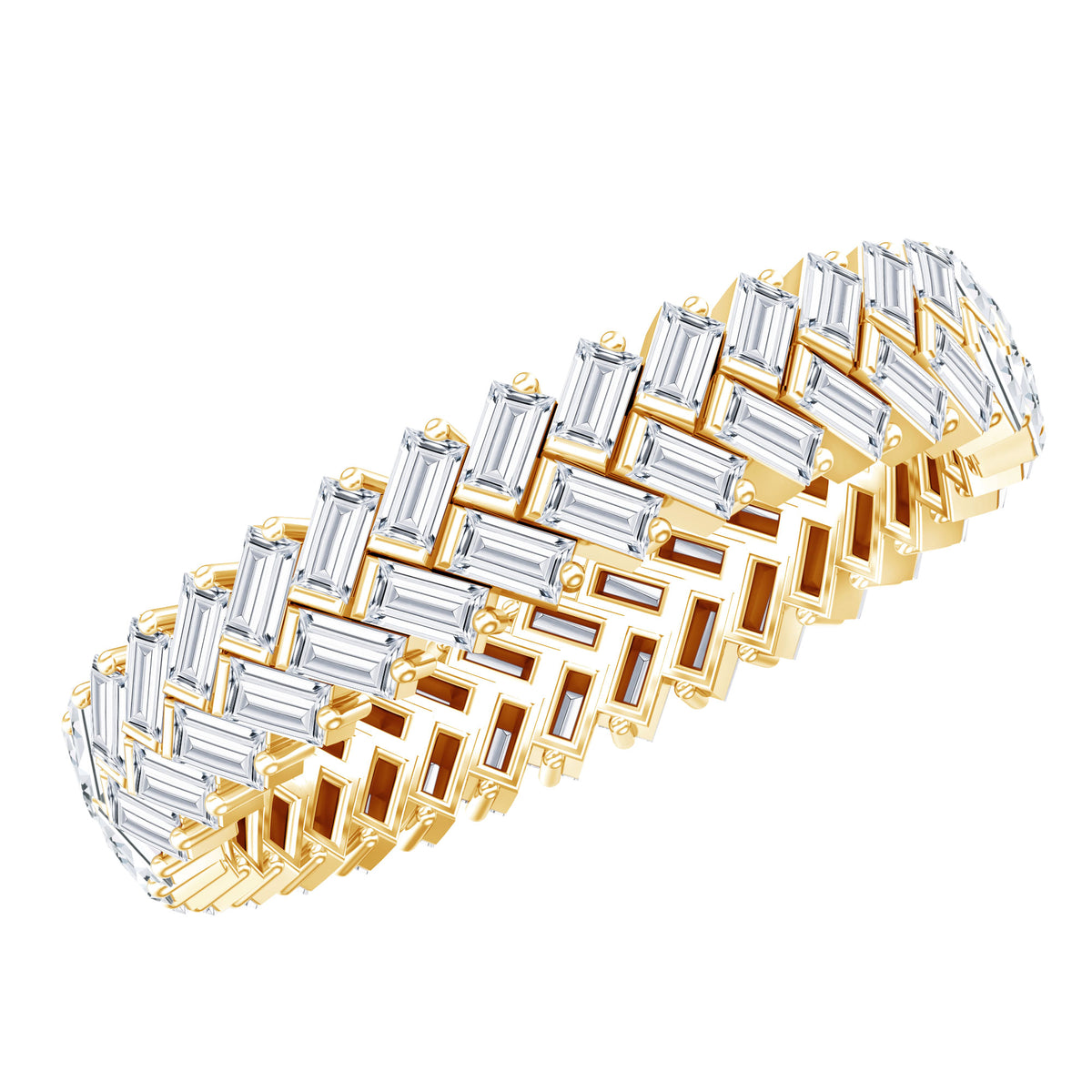 Baguette Cut Moissanite Eternity Band Ring D-VS1 - Rosec Jewels