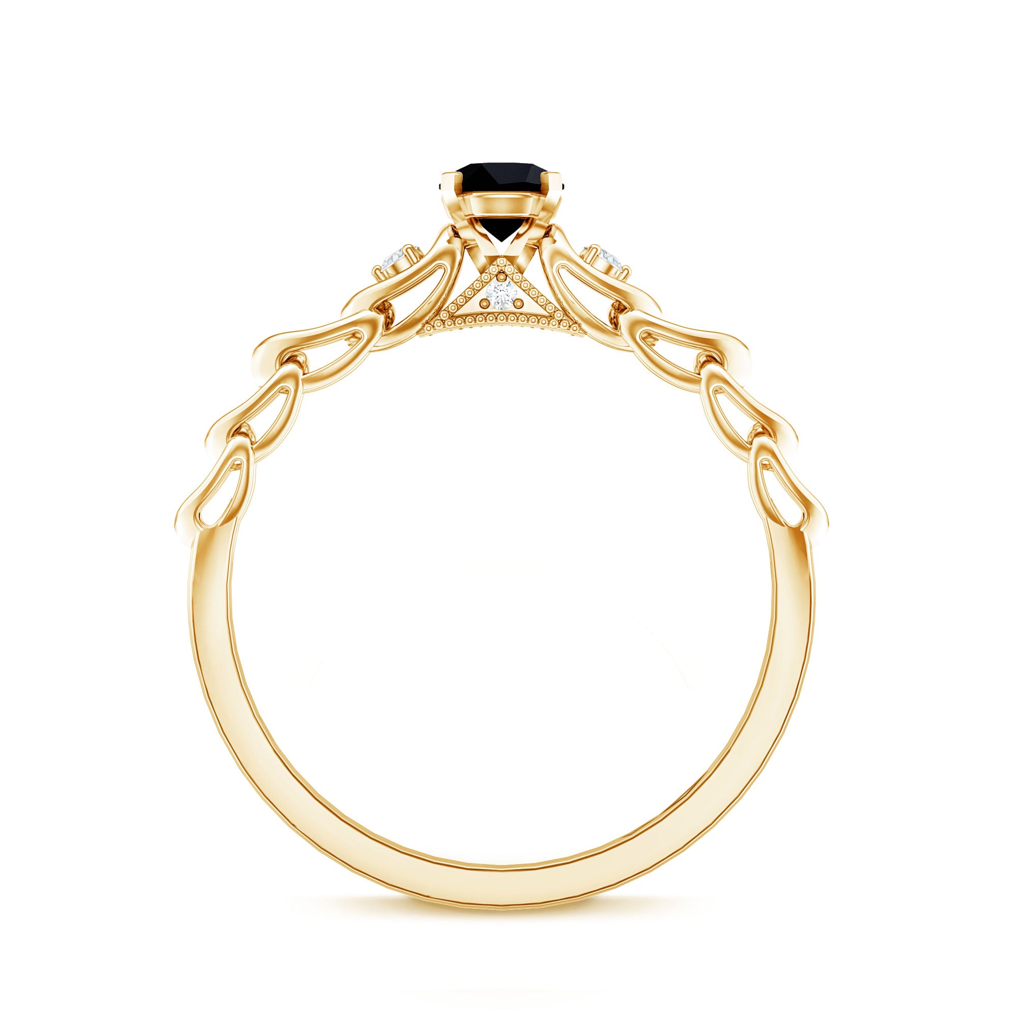 Certified 0.84 Carat Lab Grown Black Diamond Promise Ring with White Diamond AAAA ( Synthetic ) - Rosec Jewels