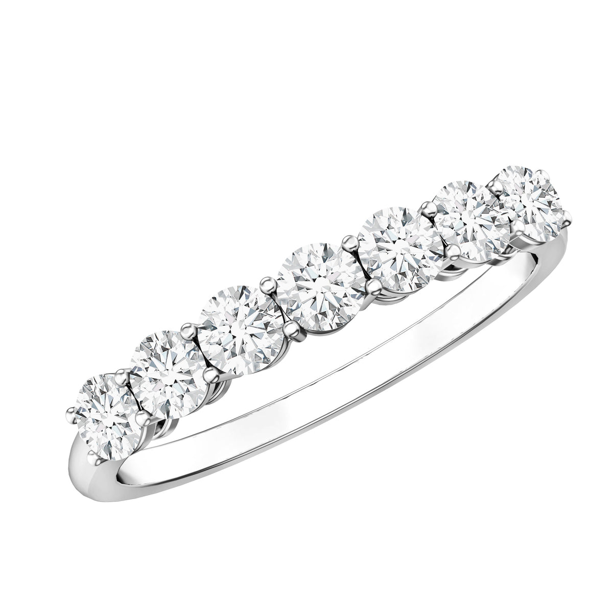 Natural Diamond Half Eternity Band Ring for Women Natural - ( HI-SI ) - Rosec Jewels