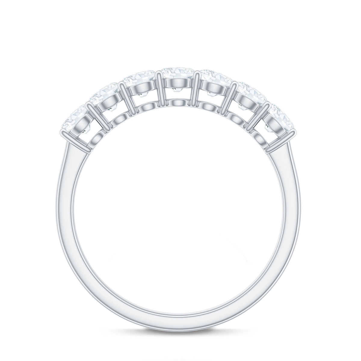 Natural Diamond Half Eternity Band Ring for Women Natural - ( HI-SI ) - Rosec Jewels