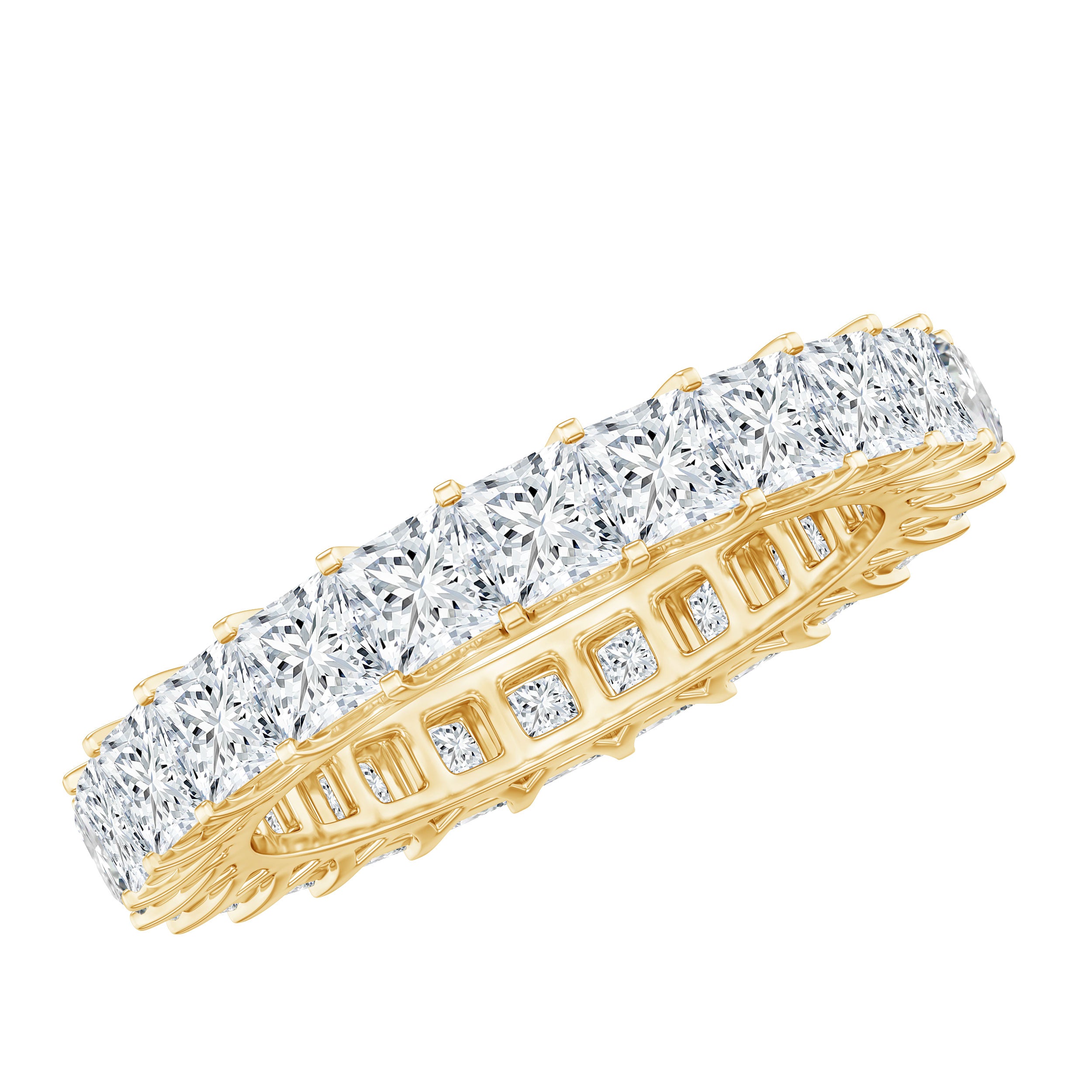 Princess Cut Moissanite Stackable Eternity Band Ring D-VS1 - Rosec Jewels