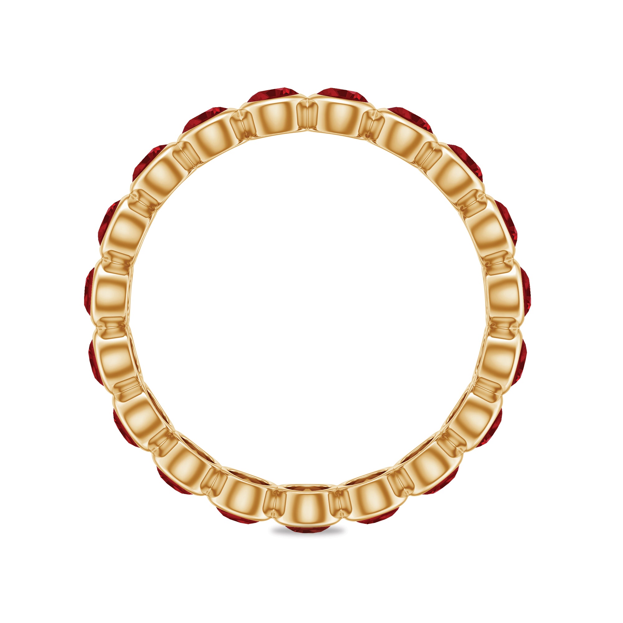 Rosec Jewels-2 CT Bezel Set Round Shape Created Ruby Eternity Ring