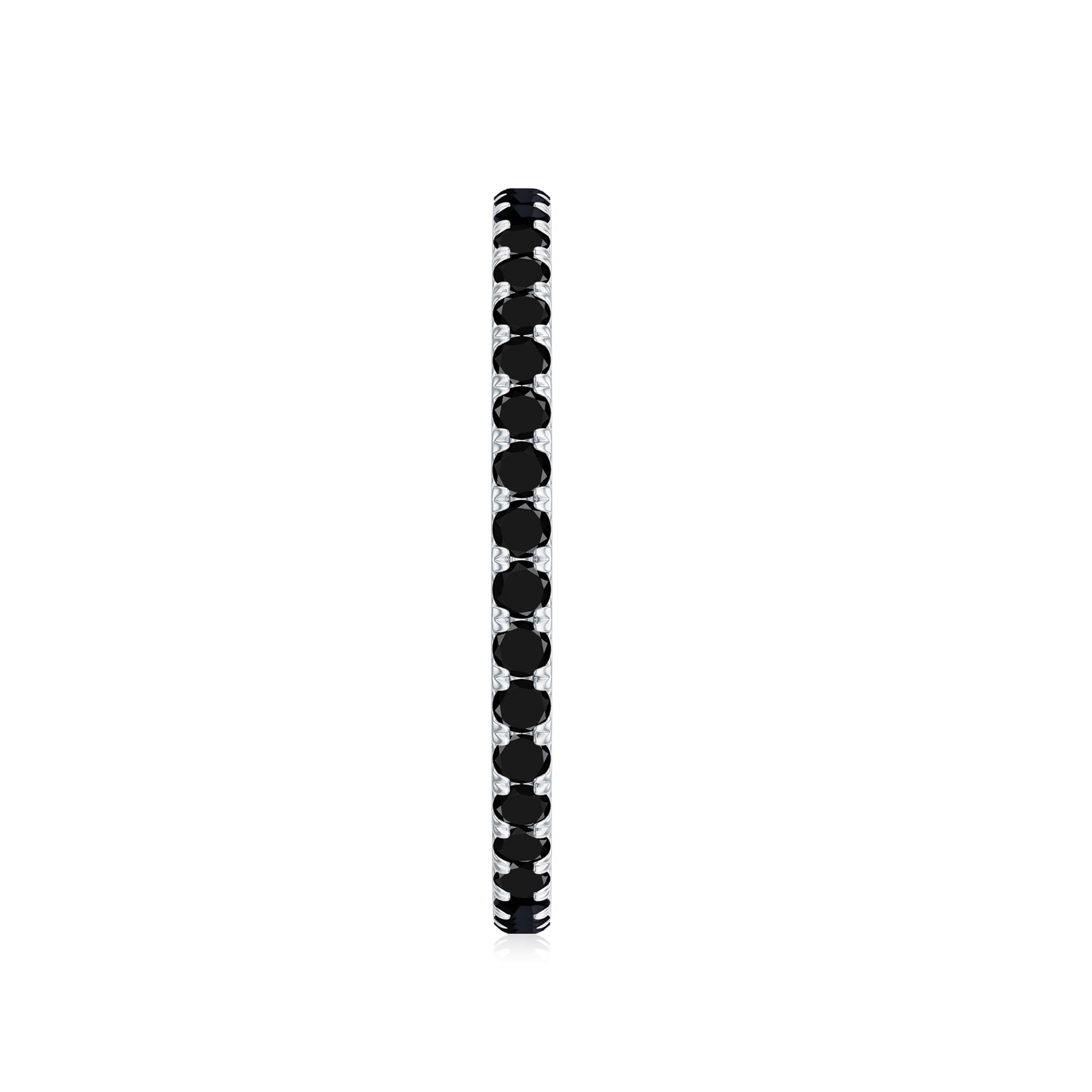 Certified Real Black Spinel Eternity Stackable Ring AAA - Rosec Jewels