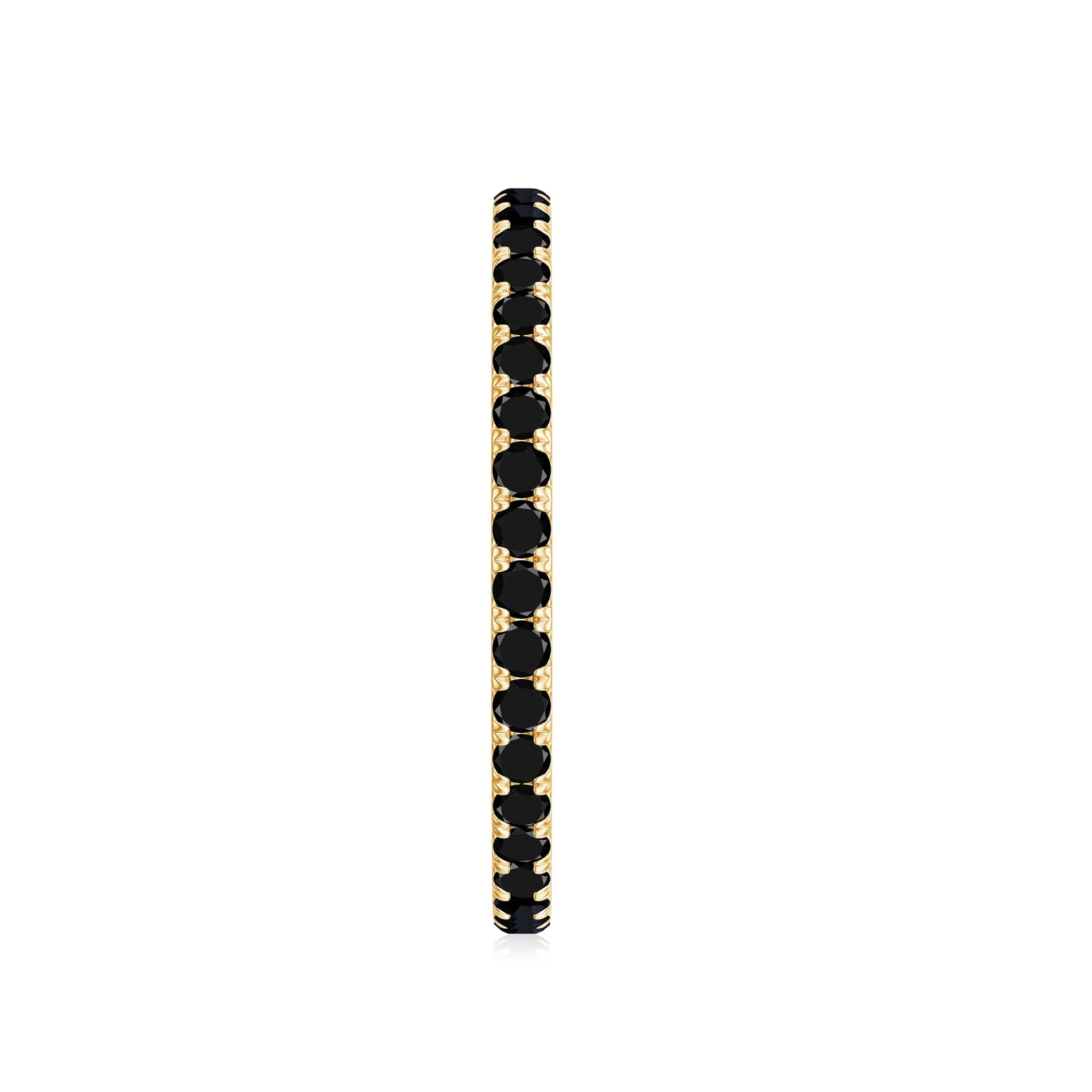 Certified Real Black Spinel Eternity Stackable Ring AAA - Rosec Jewels