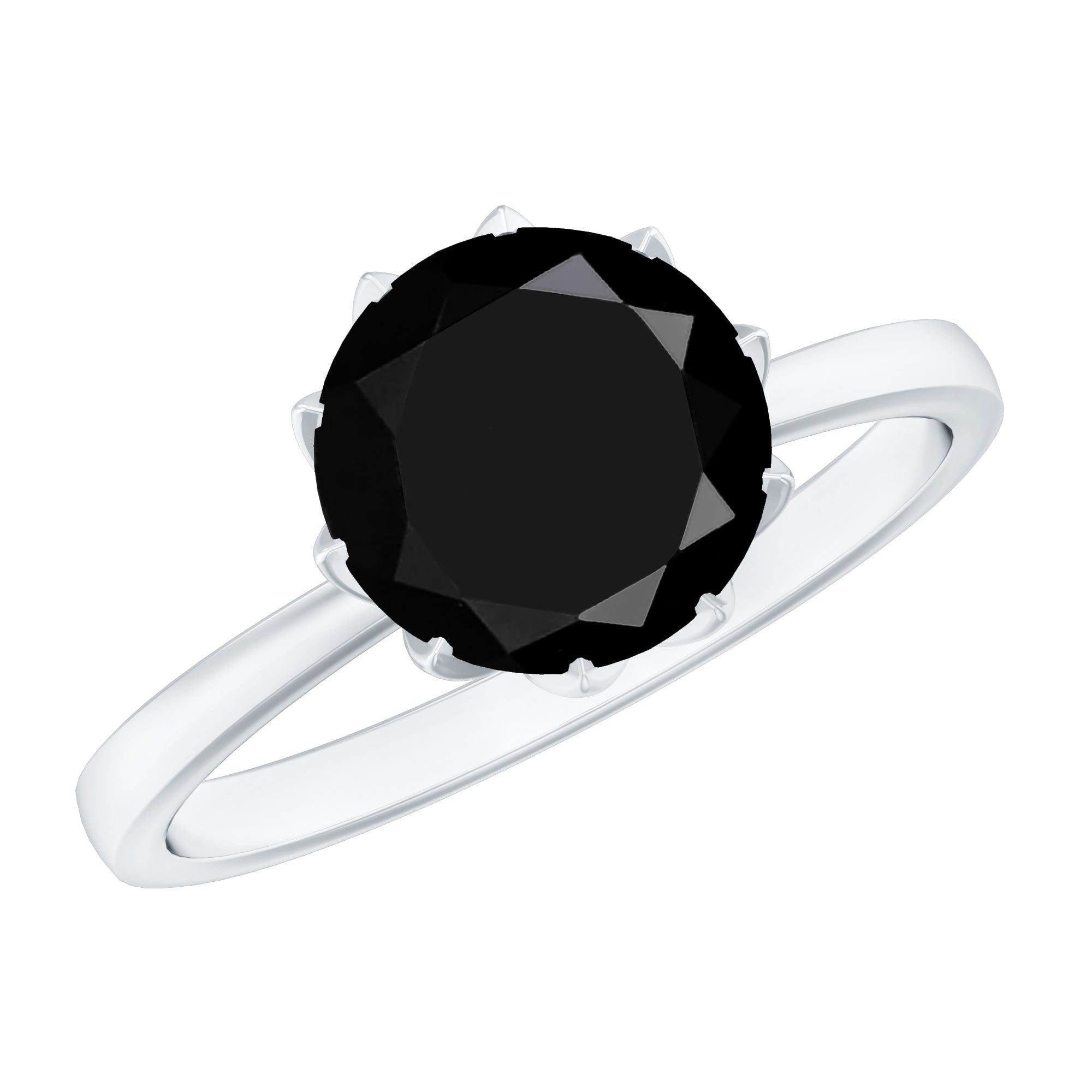 Certified 2 Carat Lab Grown Black Diamond Solitaire Engagement Ring AAAA ( Synthetic ) - Rosec Jewels