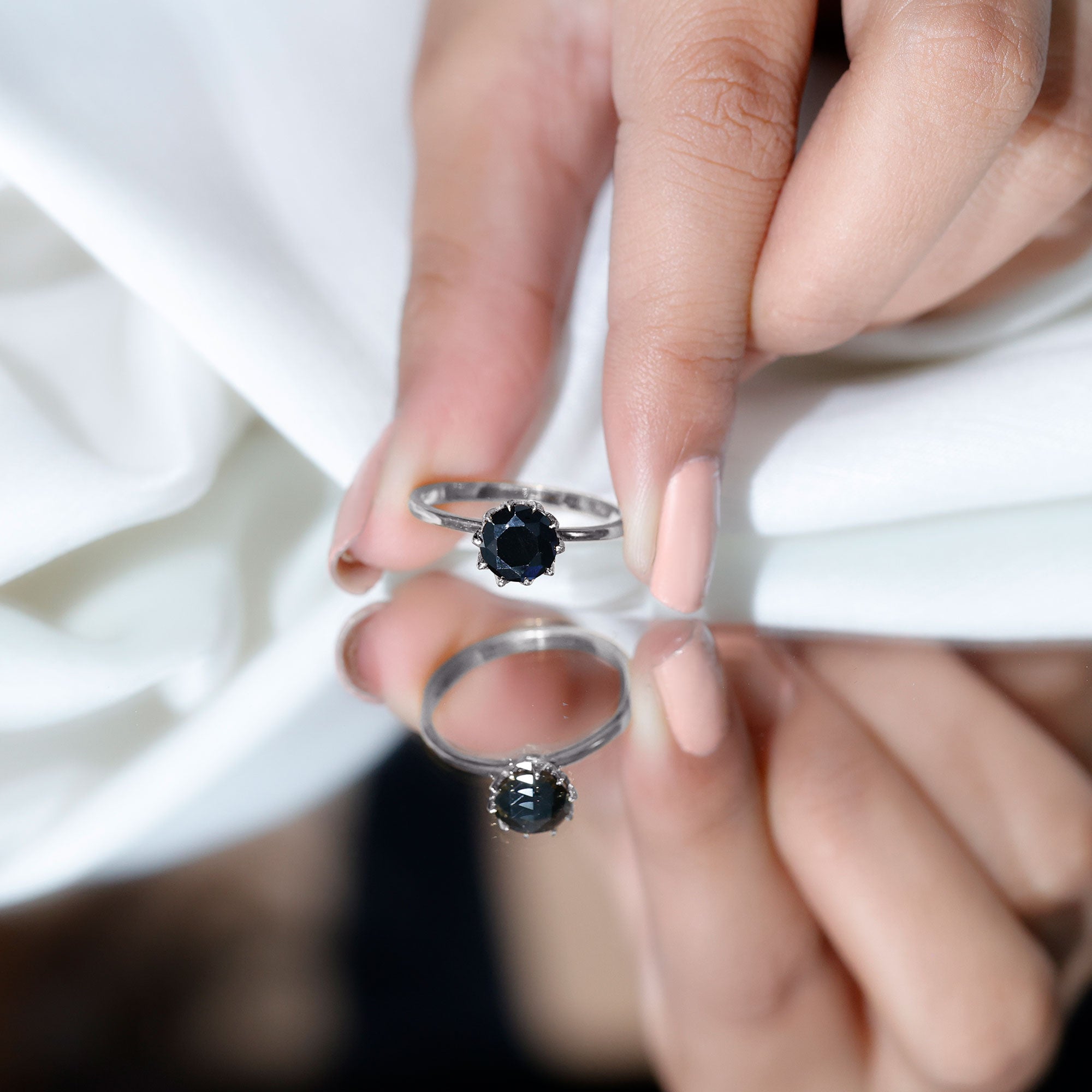 Certified 2 Carat Lab Grown Black Diamond Solitaire Engagement Ring AAAA ( Synthetic ) - Rosec Jewels