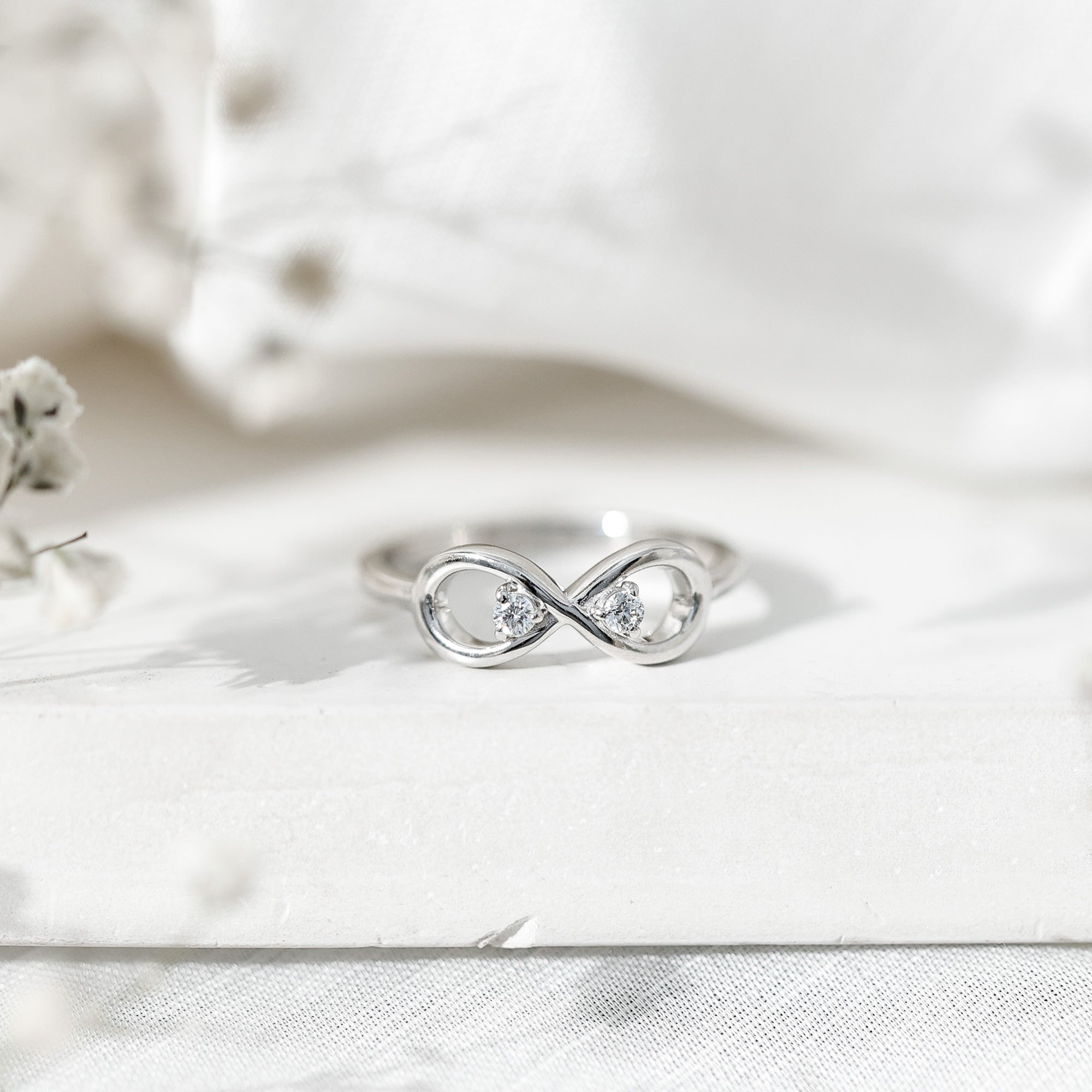 Certified Real Diamond Infinity Promise Ring for Women Natural - ( HI-SI ) - Rosec Jewels