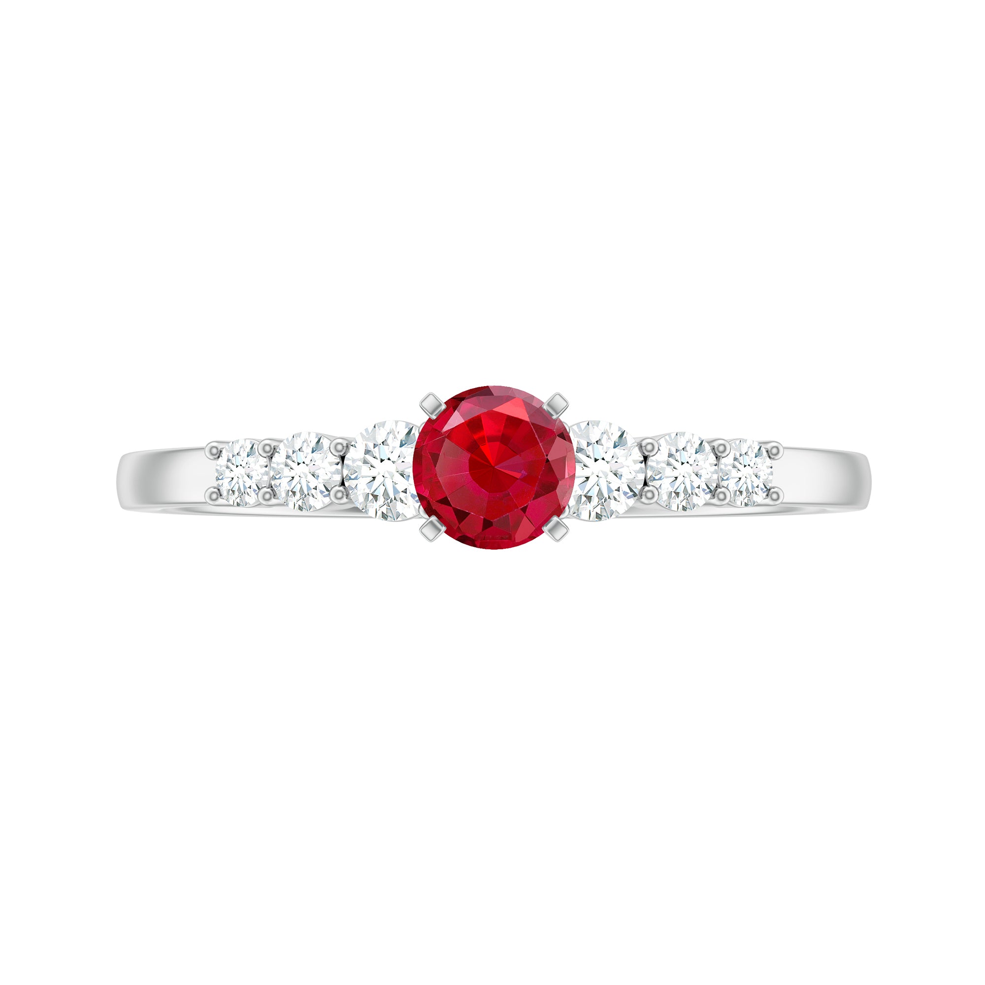 Rosec Jewels-Graduated Style Lab Created Ruby and Diamond Promise Ring