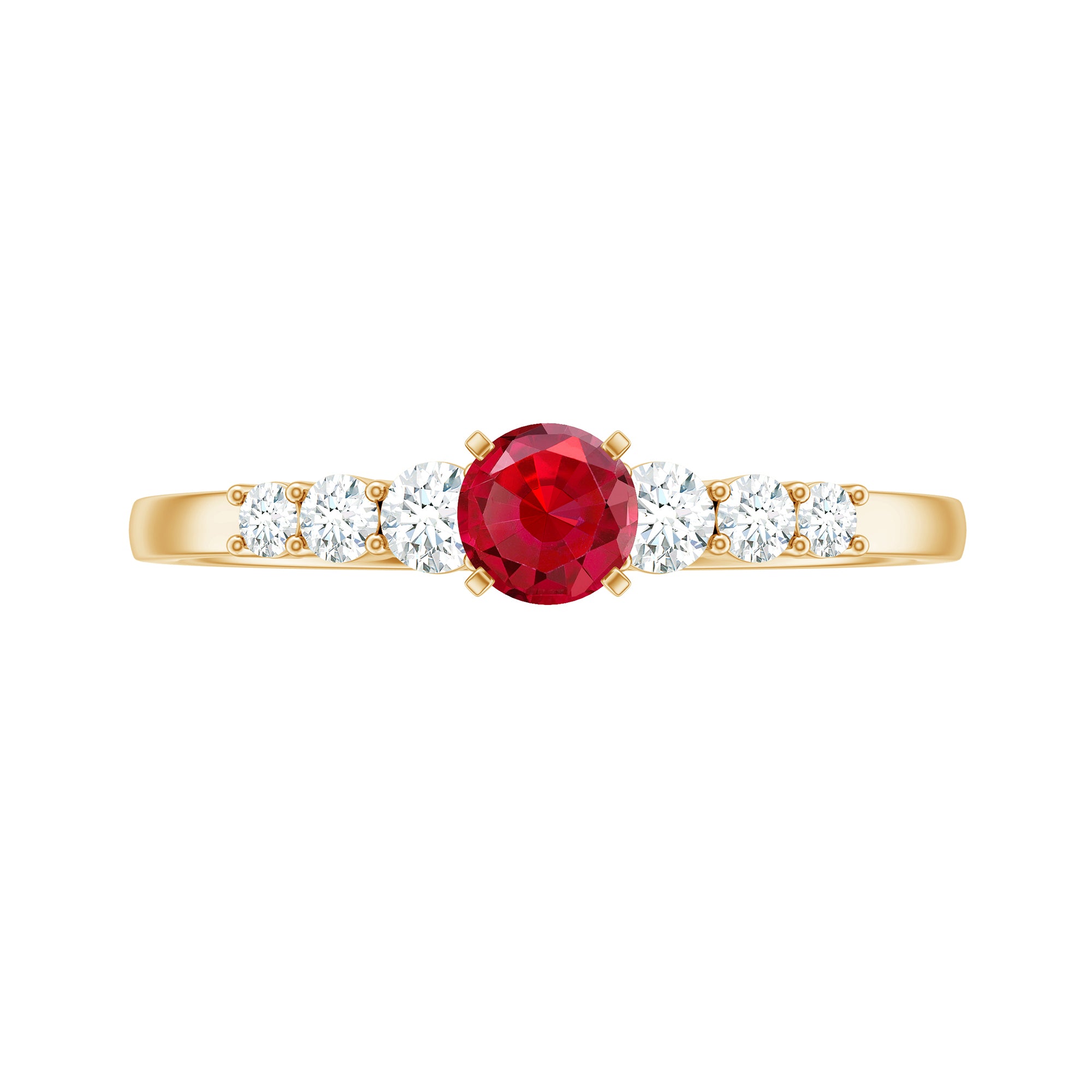 Rosec Jewels-Graduated Style Lab Created Ruby and Diamond Promise Ring