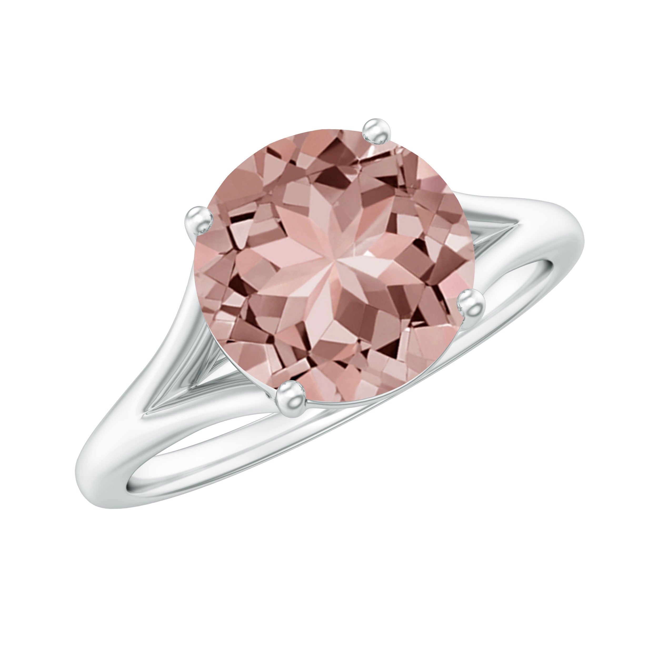 Natural Morganite Solitaire Engagement Ring