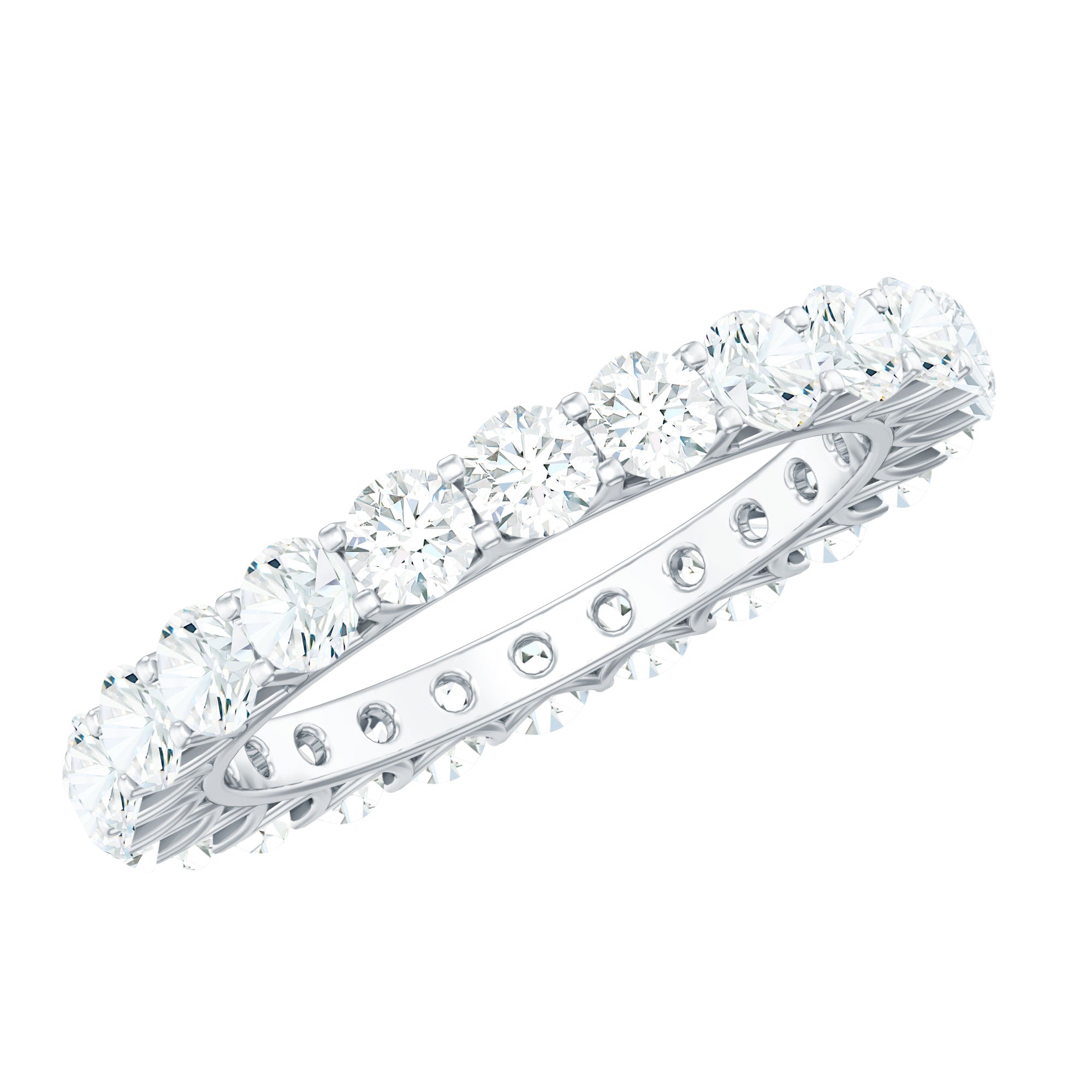 Certified Moissanite Stackable Eternity Band Ring