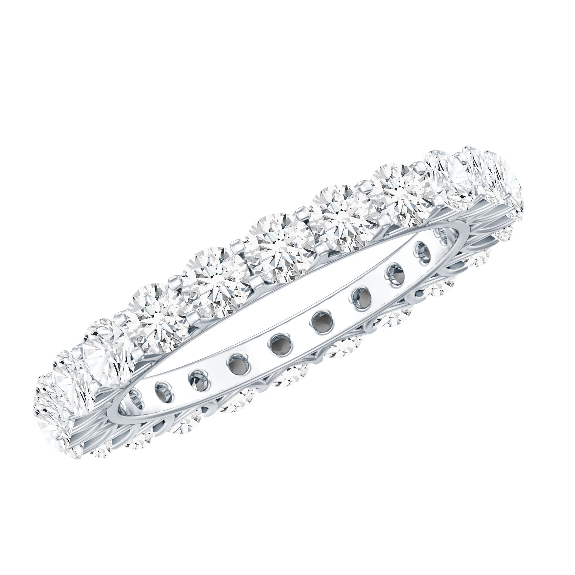 Certified Moissanite Stackable Eternity Band Ring D-VS1 - Rosec Jewels