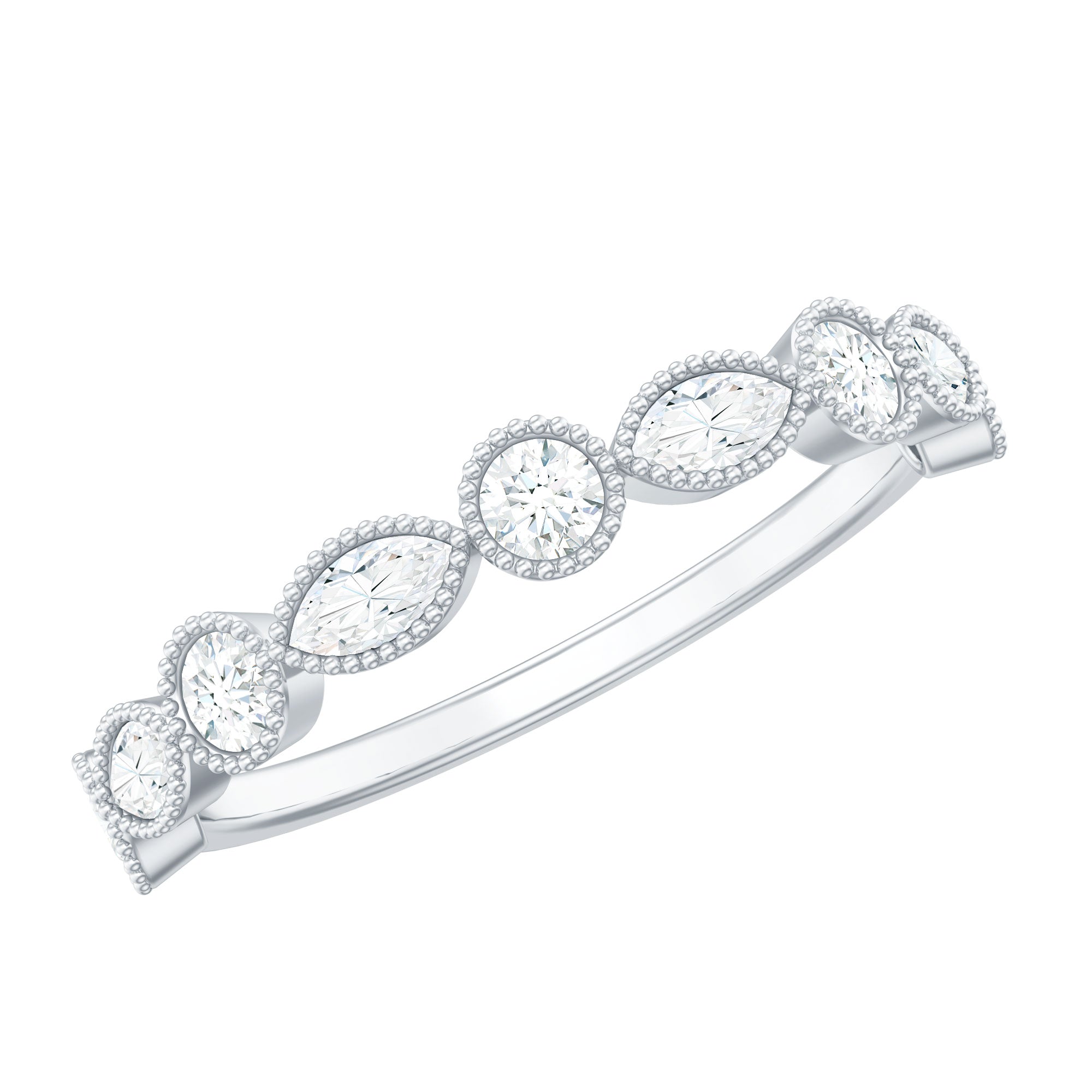 Certified Bezel Set Moissanite Eternity Band Ring