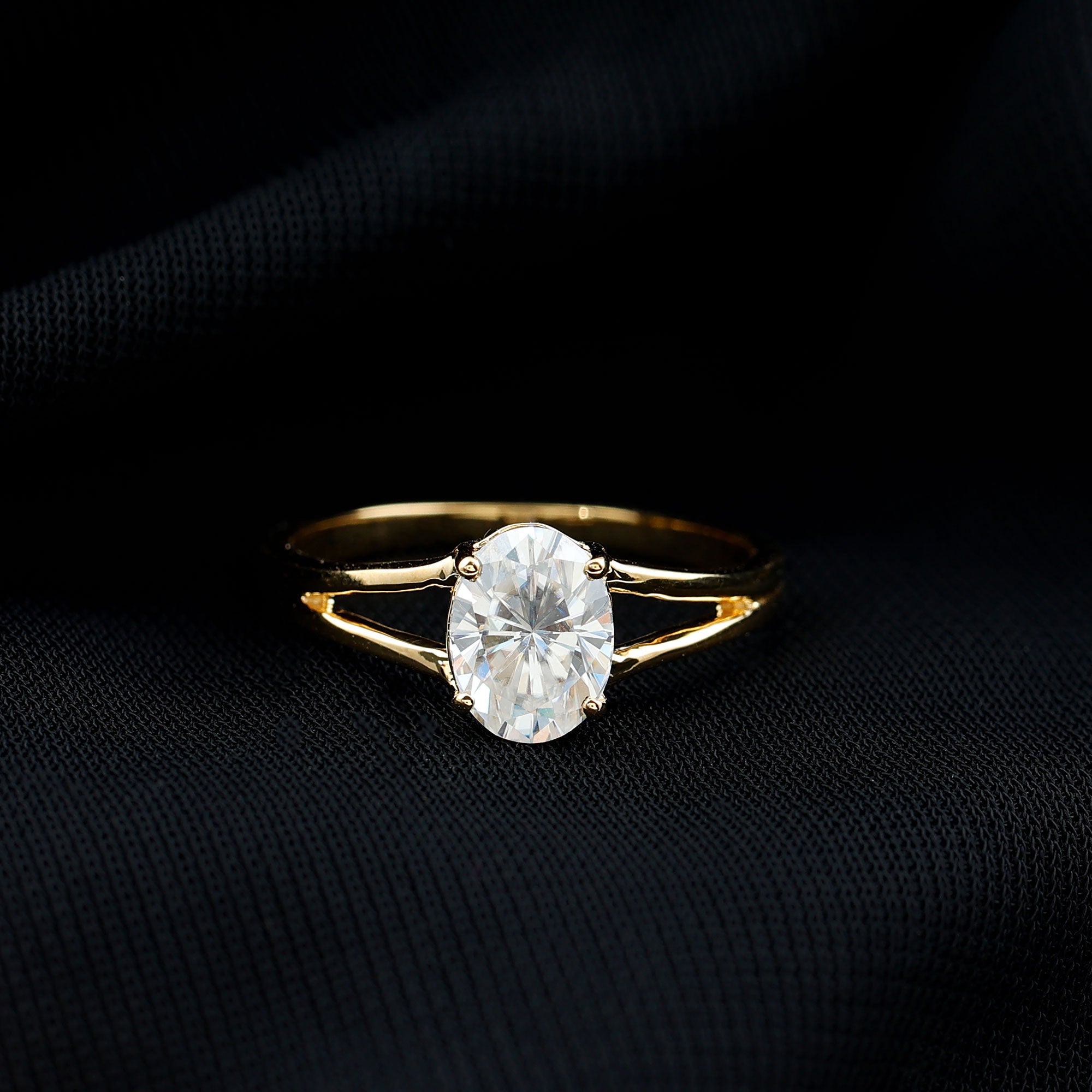 1.25 CT Oval Moissanite Engagement Ring With Certificate D-VS1 - Rosec Jewels