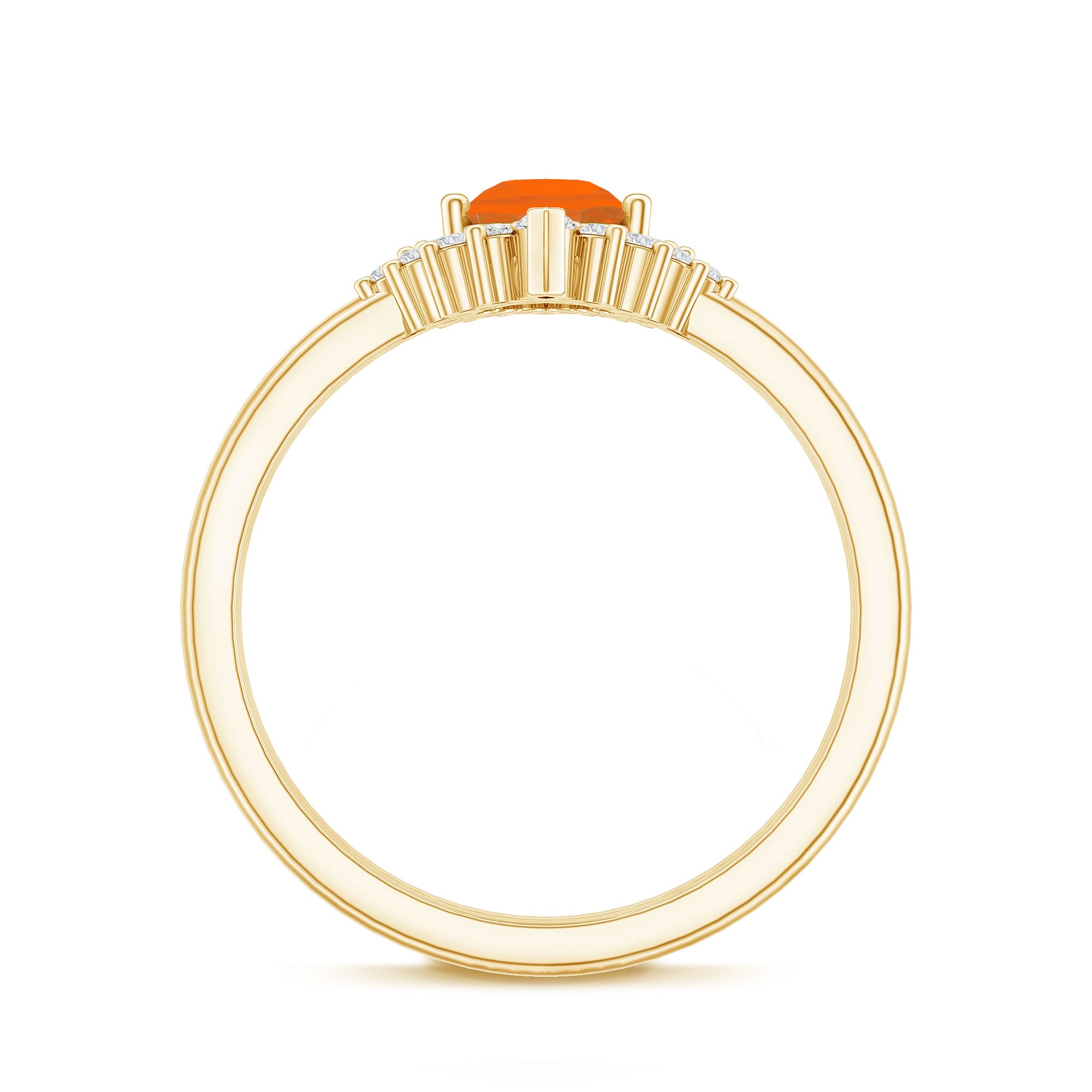 Real 0.6 Carat Fire Opal Teardrop Wedding Ring Set with Diamond Halo AAA - Rosec Jewels