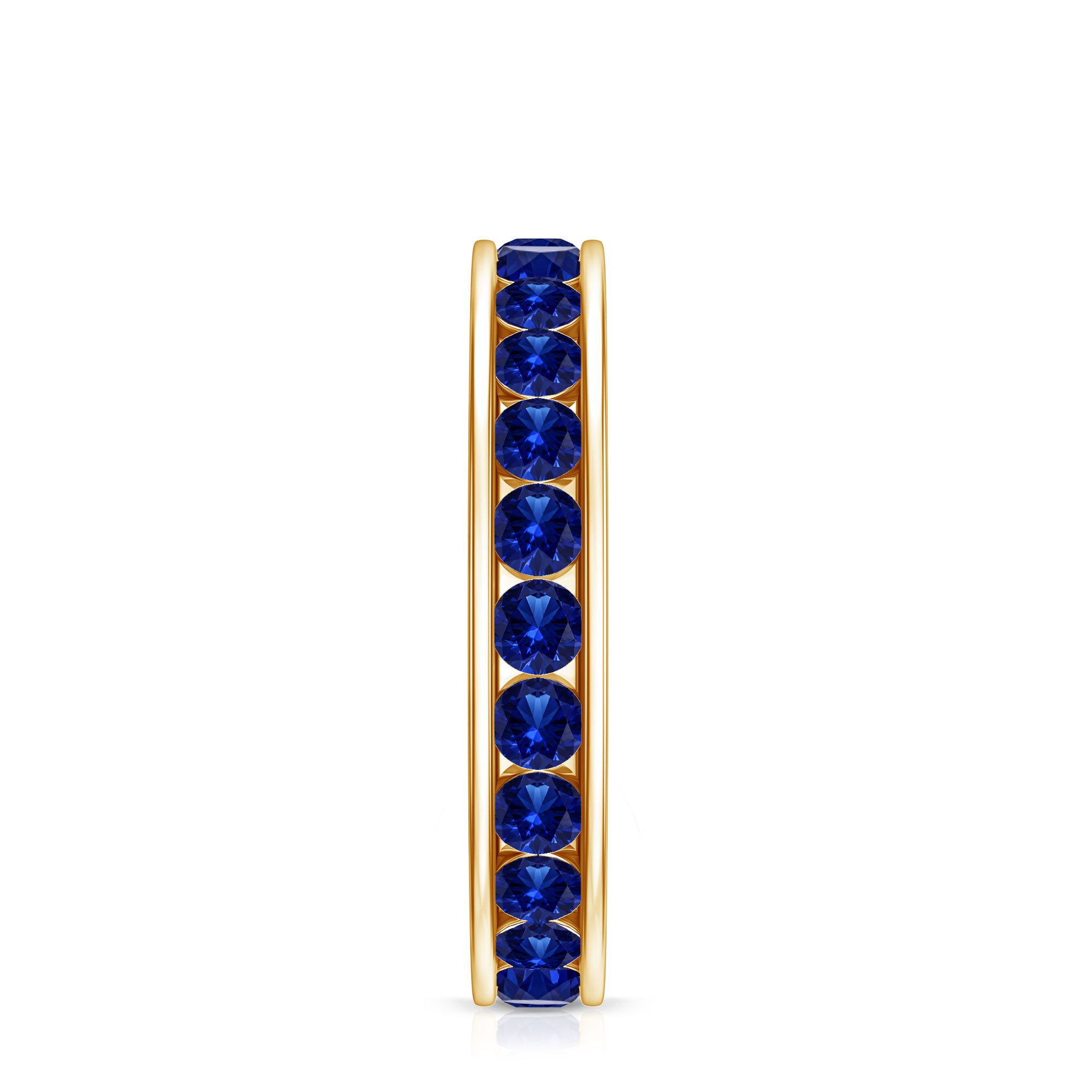 Certified Lab Grown Blue Sapphire Eternity Band Ring in Channel Set AAAA - Rosec Jewels