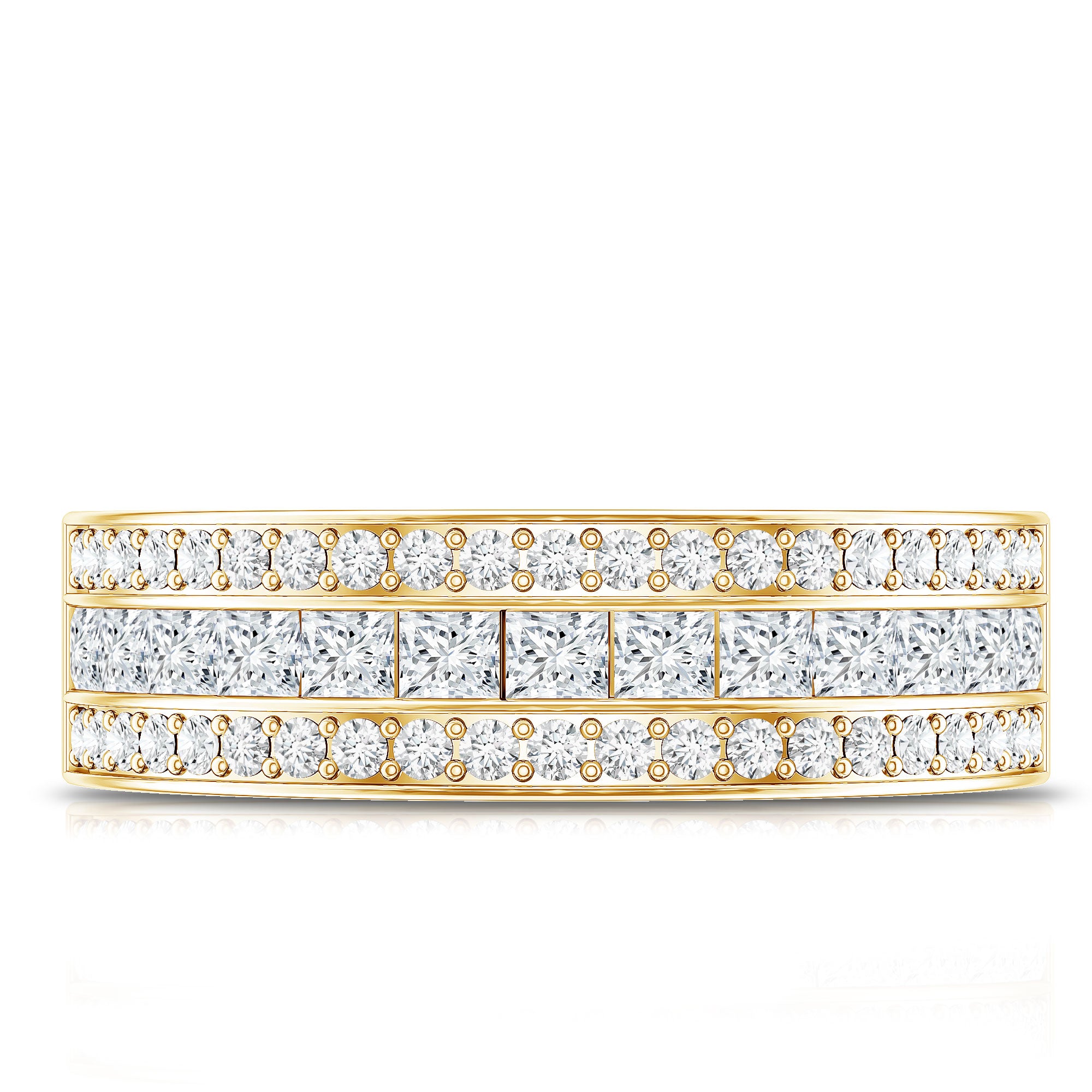 Moissanite 3 Row Eternity Band Ring for Women D-VS1 - Rosec Jewels