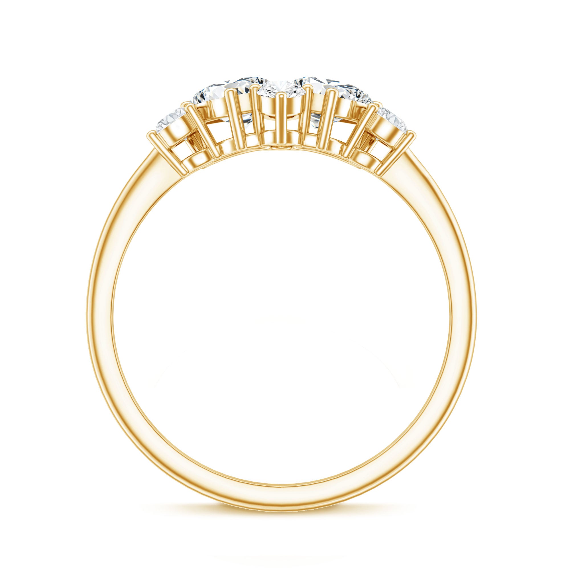 Pear and Round Moissanite Cluster Promise Ring D-VS1 - Rosec Jewels