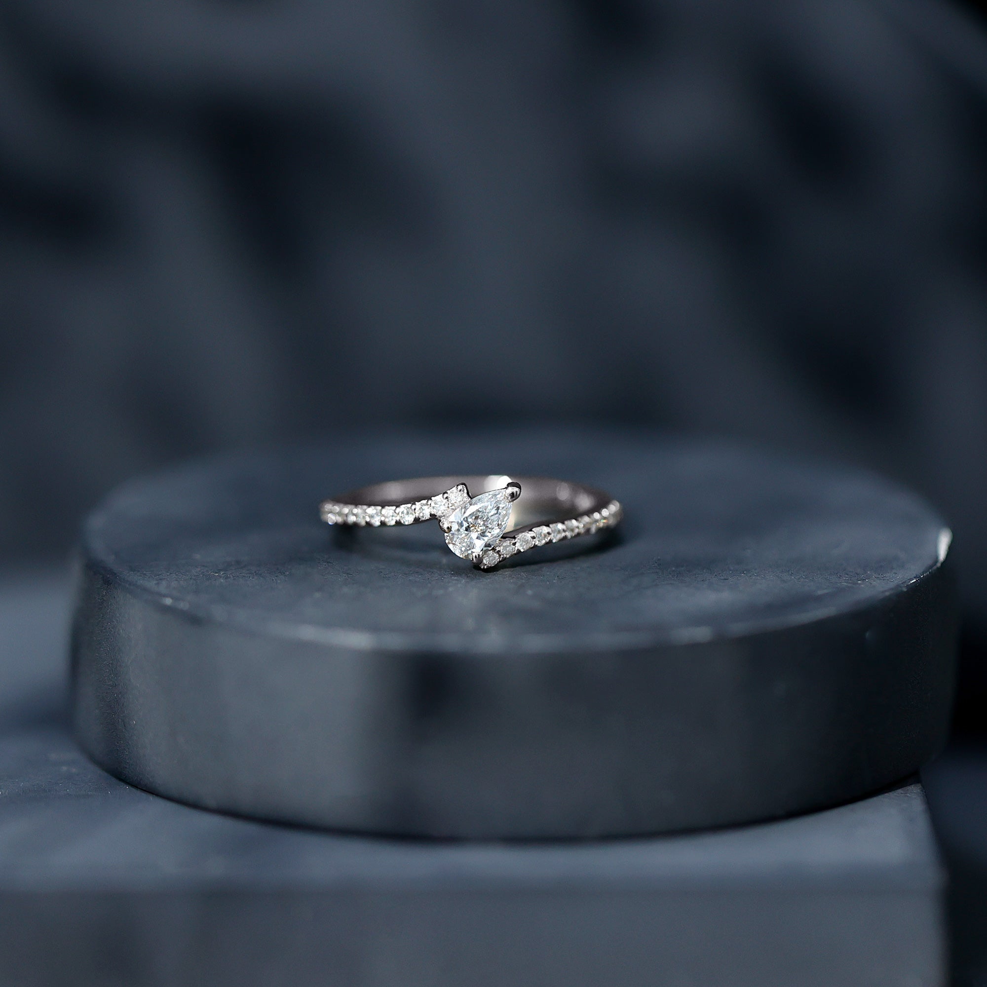 Certified Natural Diamond Promise Ring with Bypass Shank Natural - ( HI-SI ) - Rosec Jewels