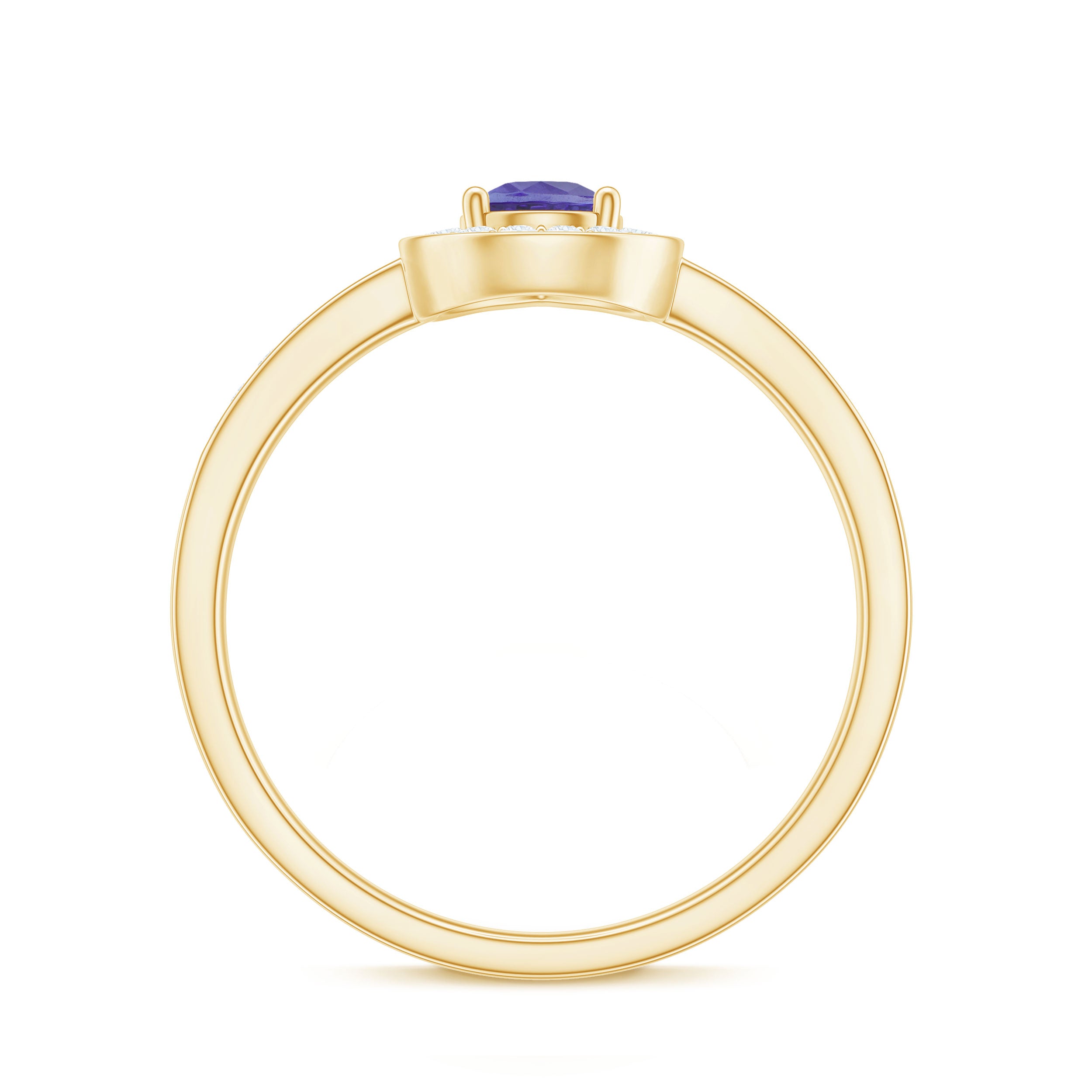 Rosec Jewels-Natural Pear Cut Tanzanite Teardrop Engagement Ring with Diamond Halo