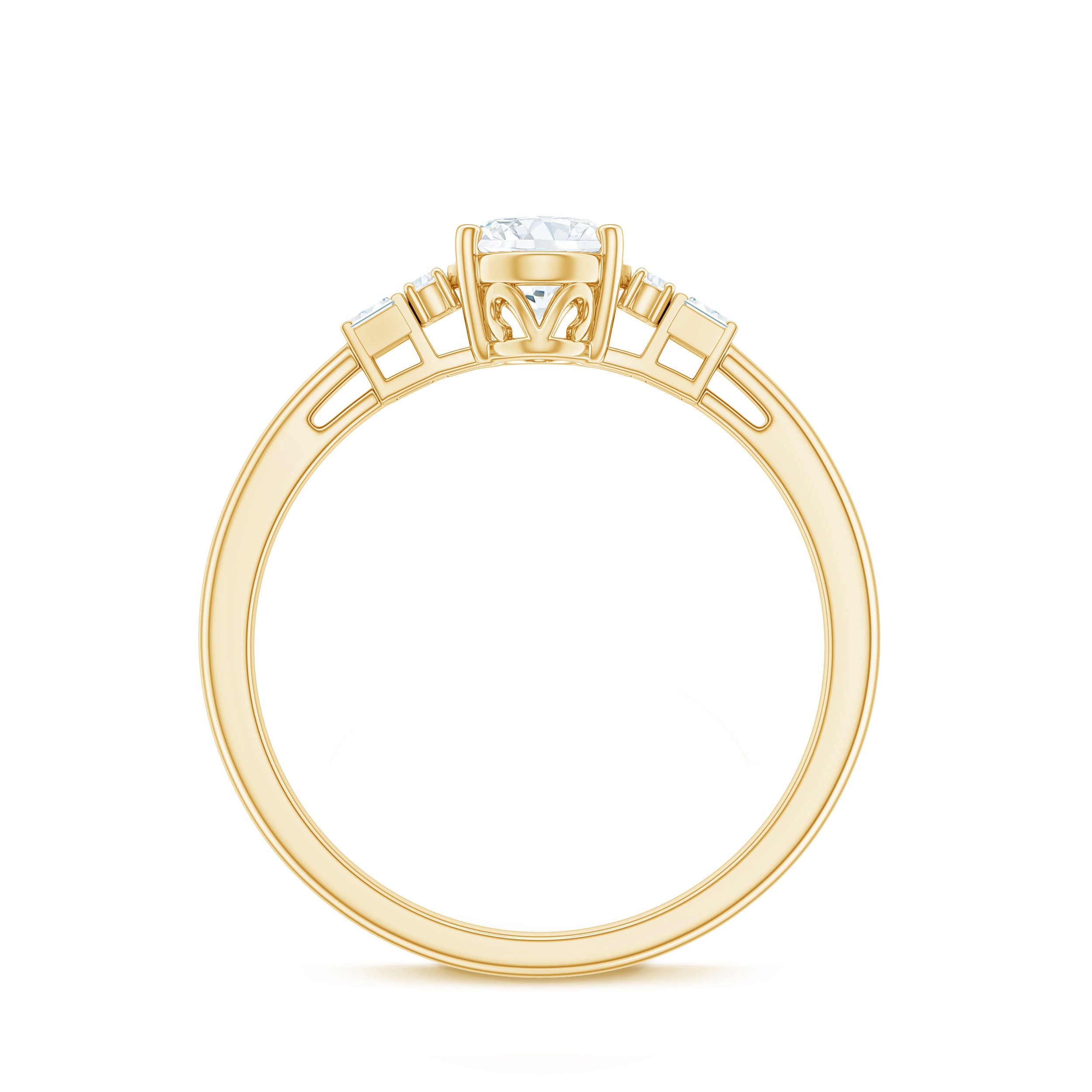 Oval Shaped Moissanite Engagement Ring with Certificate D-VS1 - Rosec Jewels