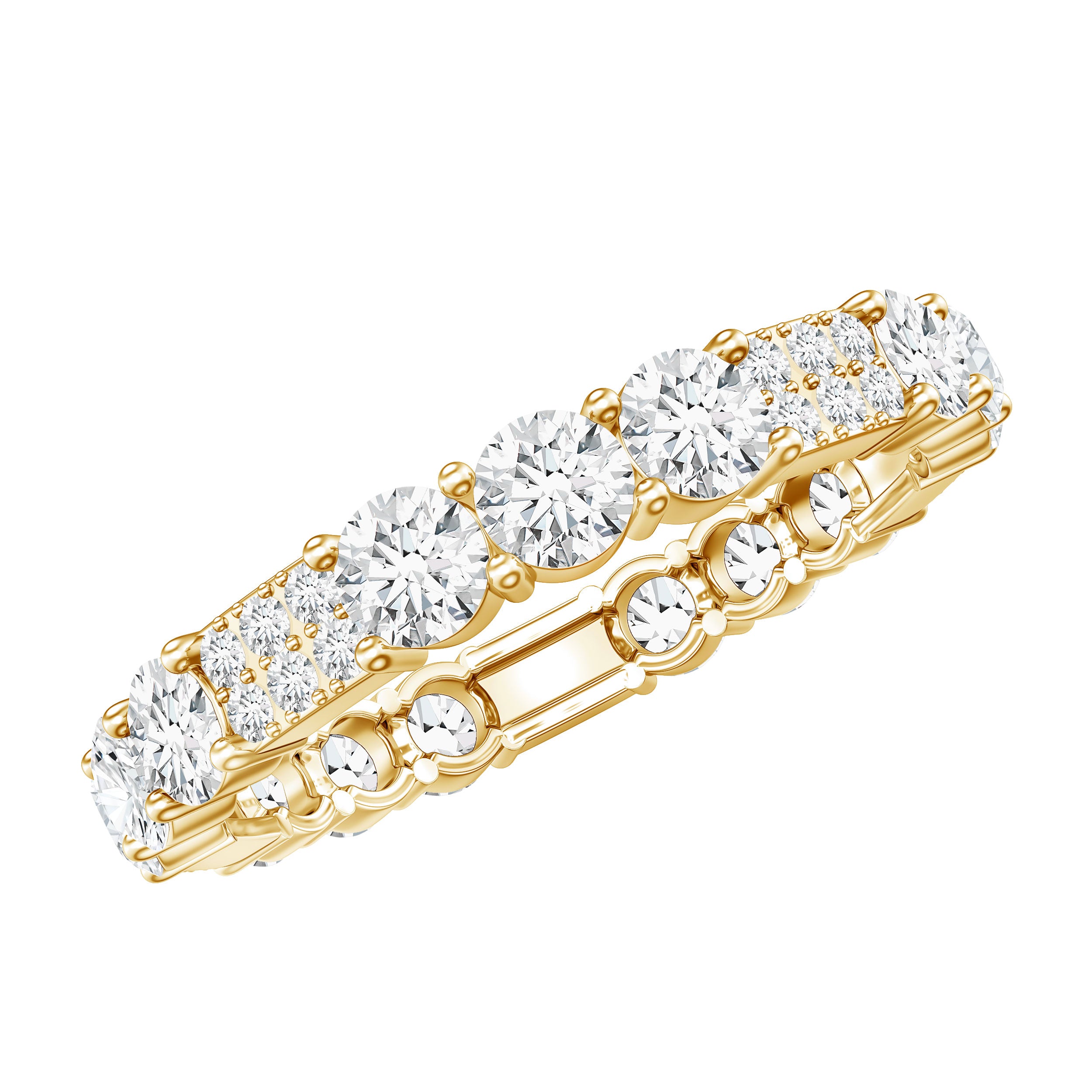 Designer Round Moissanite Full Eternity Ring for Women D-VS1 - Rosec Jewels