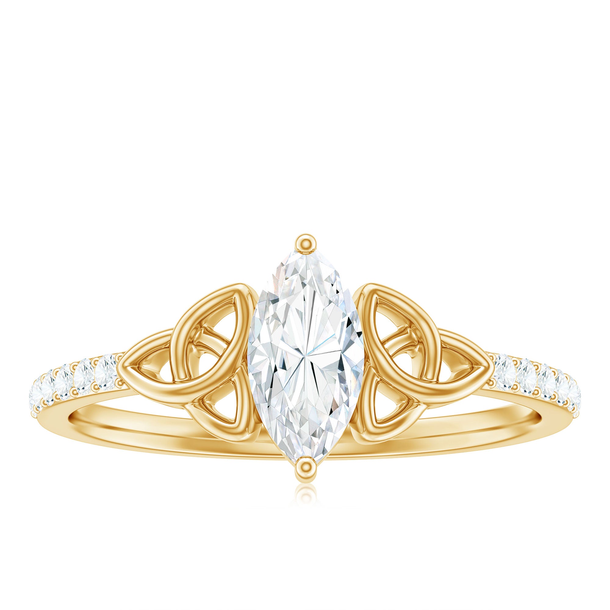 Marquise Cut Moissanite Celtic Knot Engagement Ring D-VS1 - Rosec Jewels