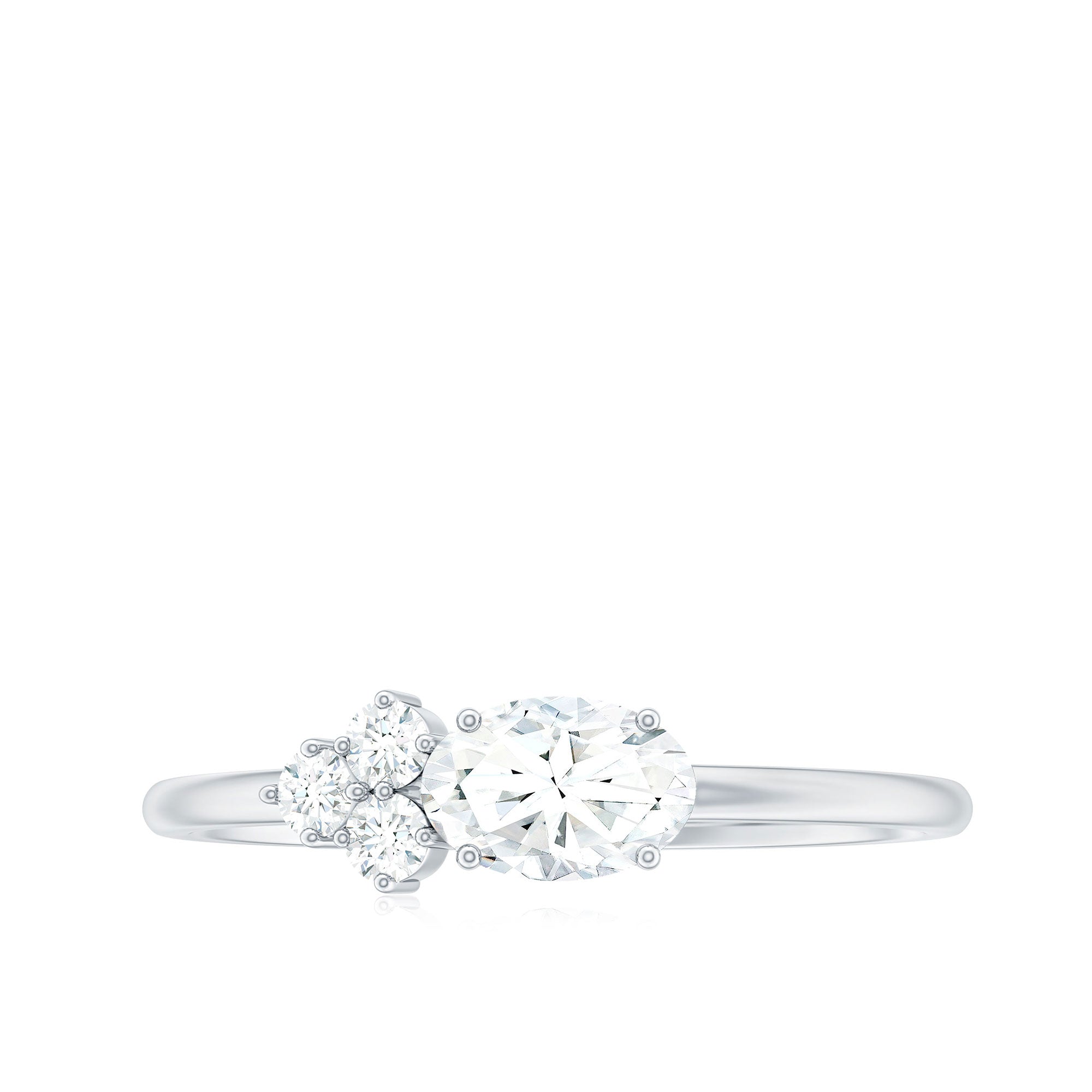 Rosec Jewels-Oval and Round Moissanite Promise Ring for Her