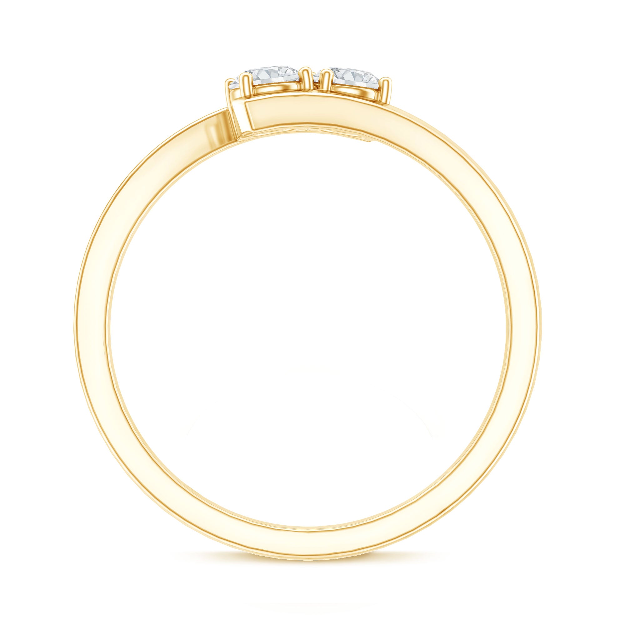 Certified Two Stone Moissanite Commitment Ring For Her D-VS1 - Rosec Jewels