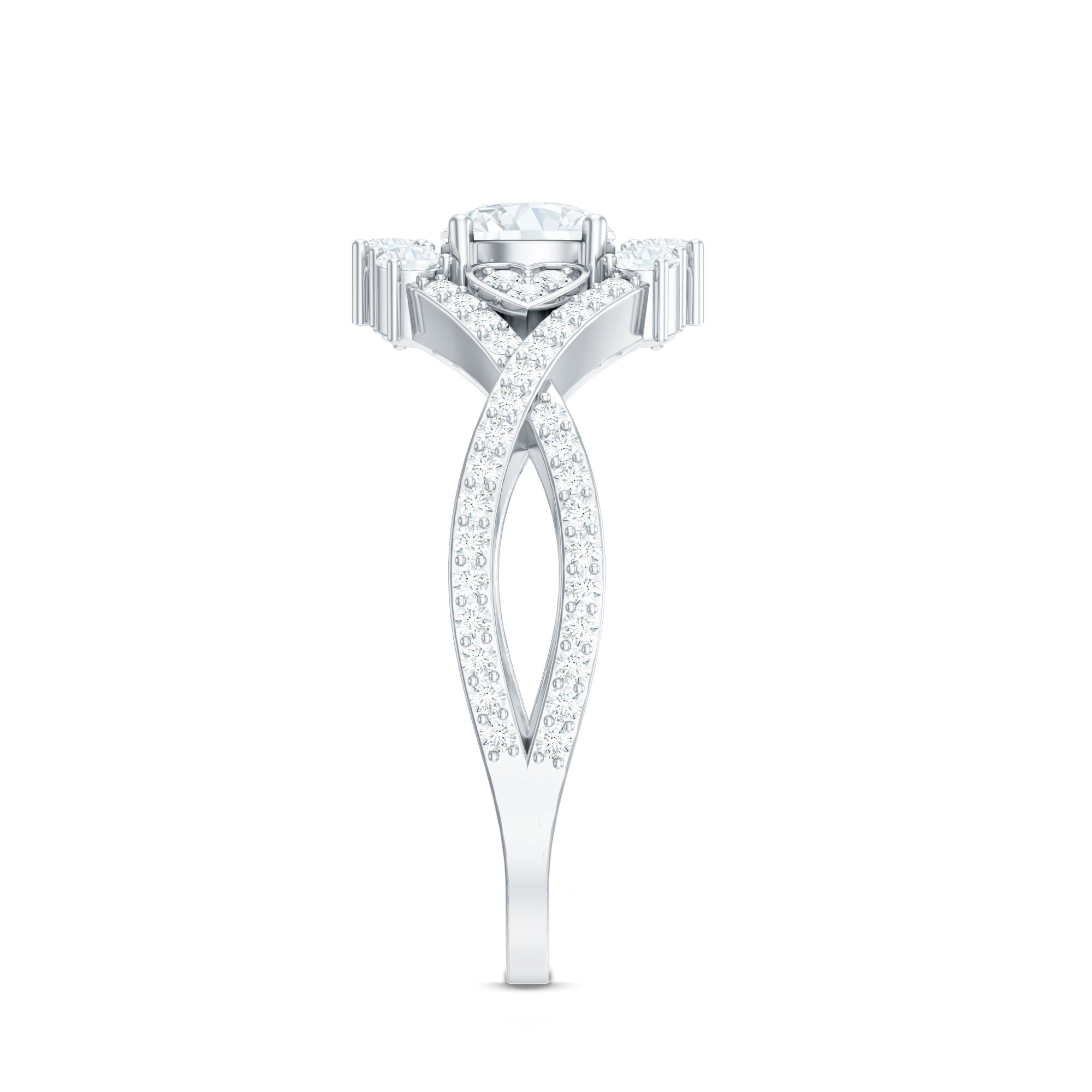 Designer Moissanite Beautiful Engagement Ring with Certificate D-VS1 - Rosec Jewels