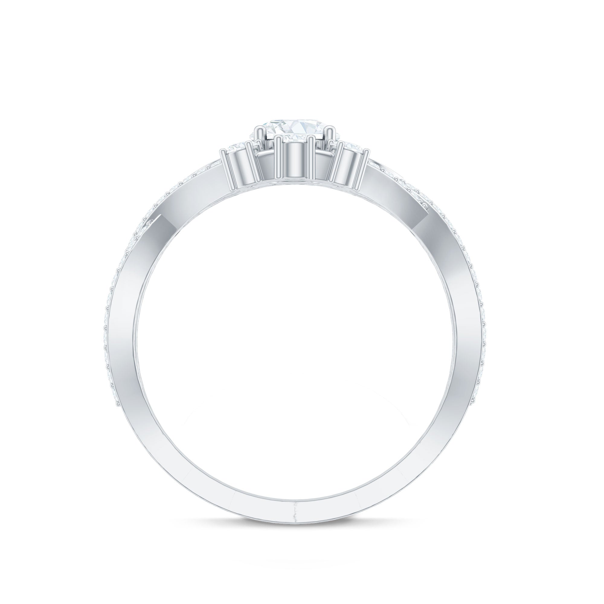 Designer Moissanite Beautiful Engagement Ring with Certificate D-VS1 - Rosec Jewels