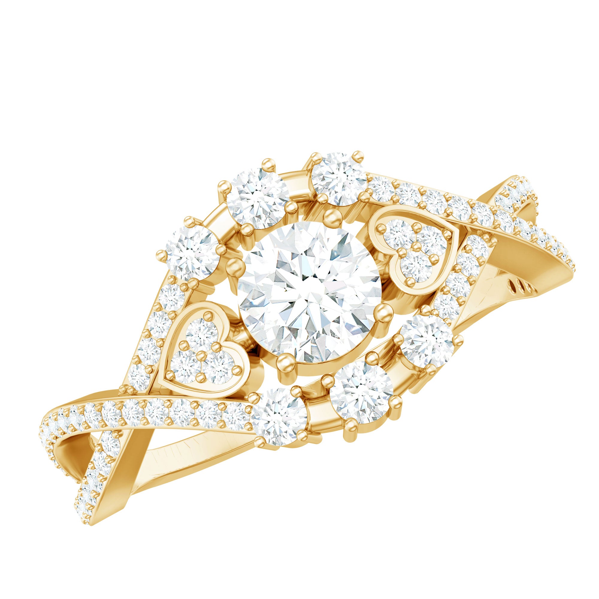 Designer Moissanite Beautiful Engagement Ring with Certificate D-VS1 - Rosec Jewels