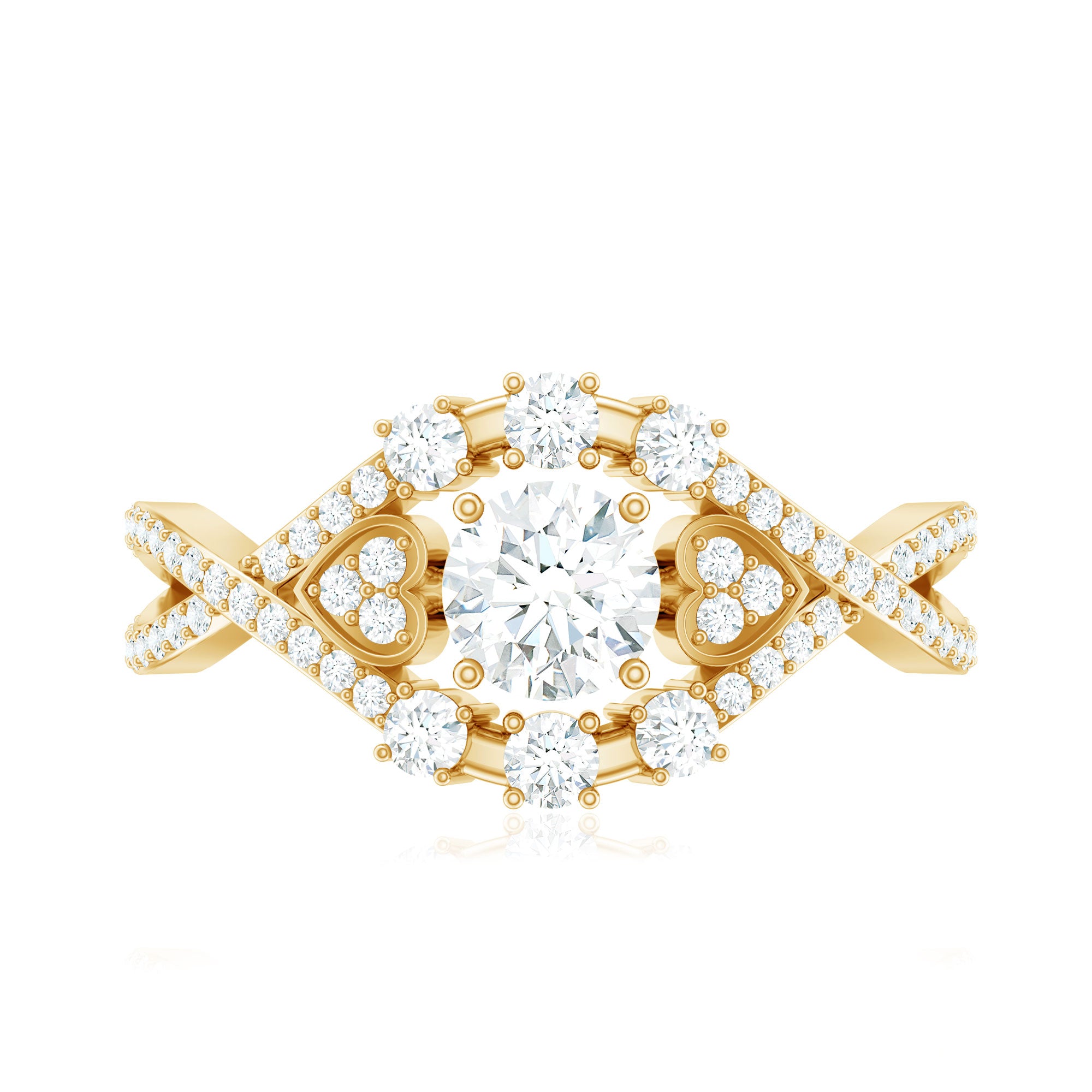 Designer Moissanite Beautiful Engagement Ring with Certificate D-VS1 - Rosec Jewels