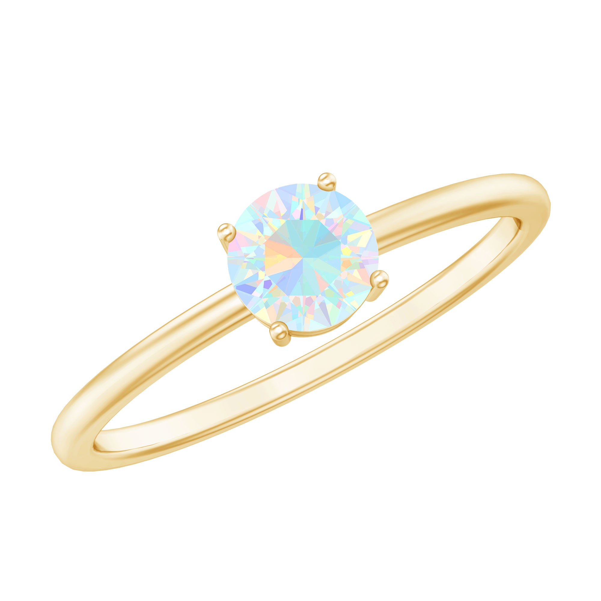 Natural Ethiopian Opal October Birthstone Ring AAA - Rosec Jewels