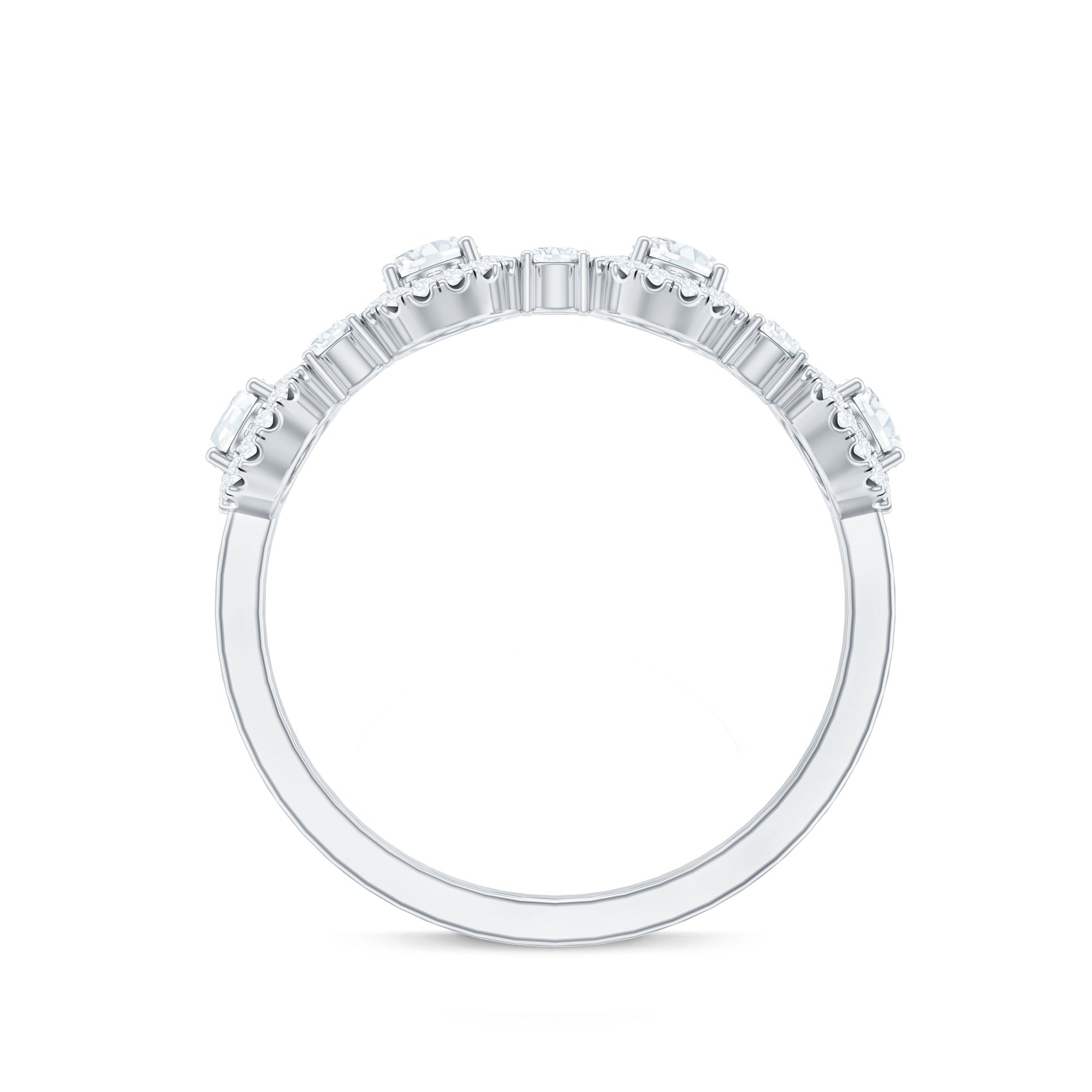 Designer Moissanite Anniversary Ring with Certificate D-VS1 - Rosec Jewels