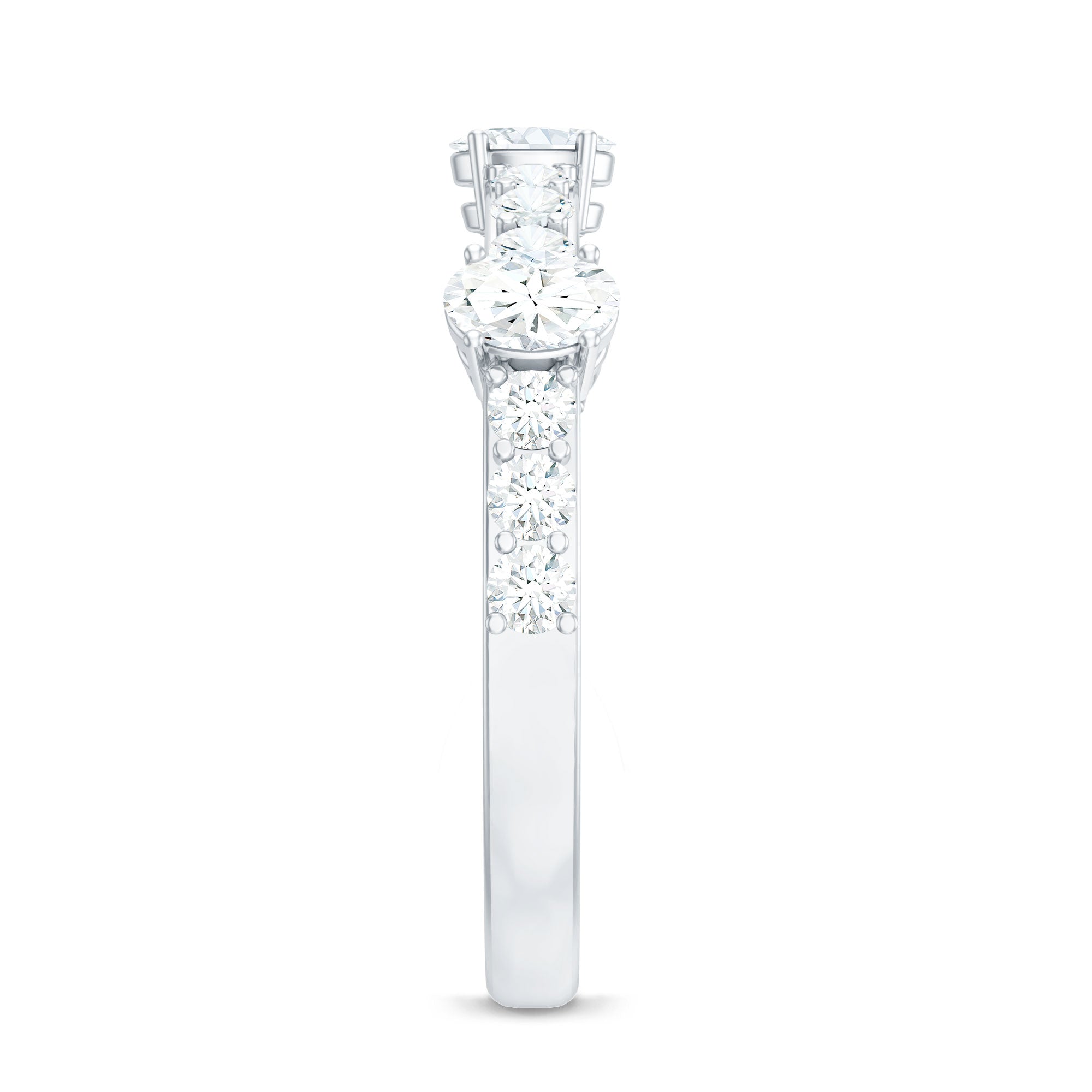Natural Diamond Half Eternity Band Ring Natural - ( HI-SI ) - Rosec Jewels