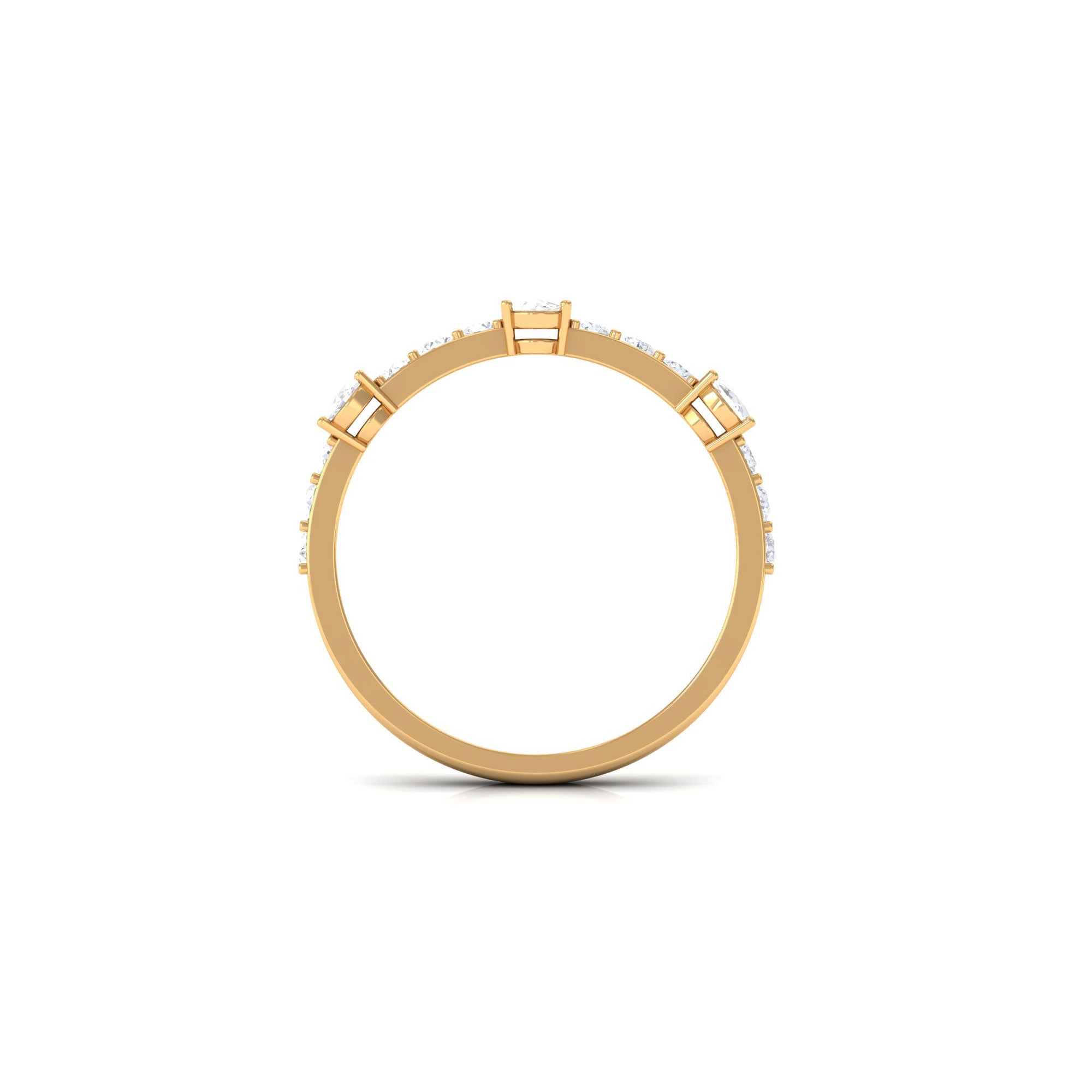 Natural Diamond Half Eternity Band Ring Natural - ( HI-SI ) - Rosec Jewels