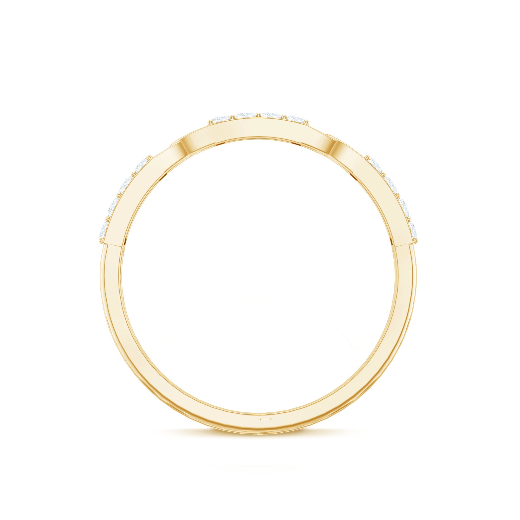 Certified Moissanite Interlocking Wedding Band D-VS1 - Rosec Jewels