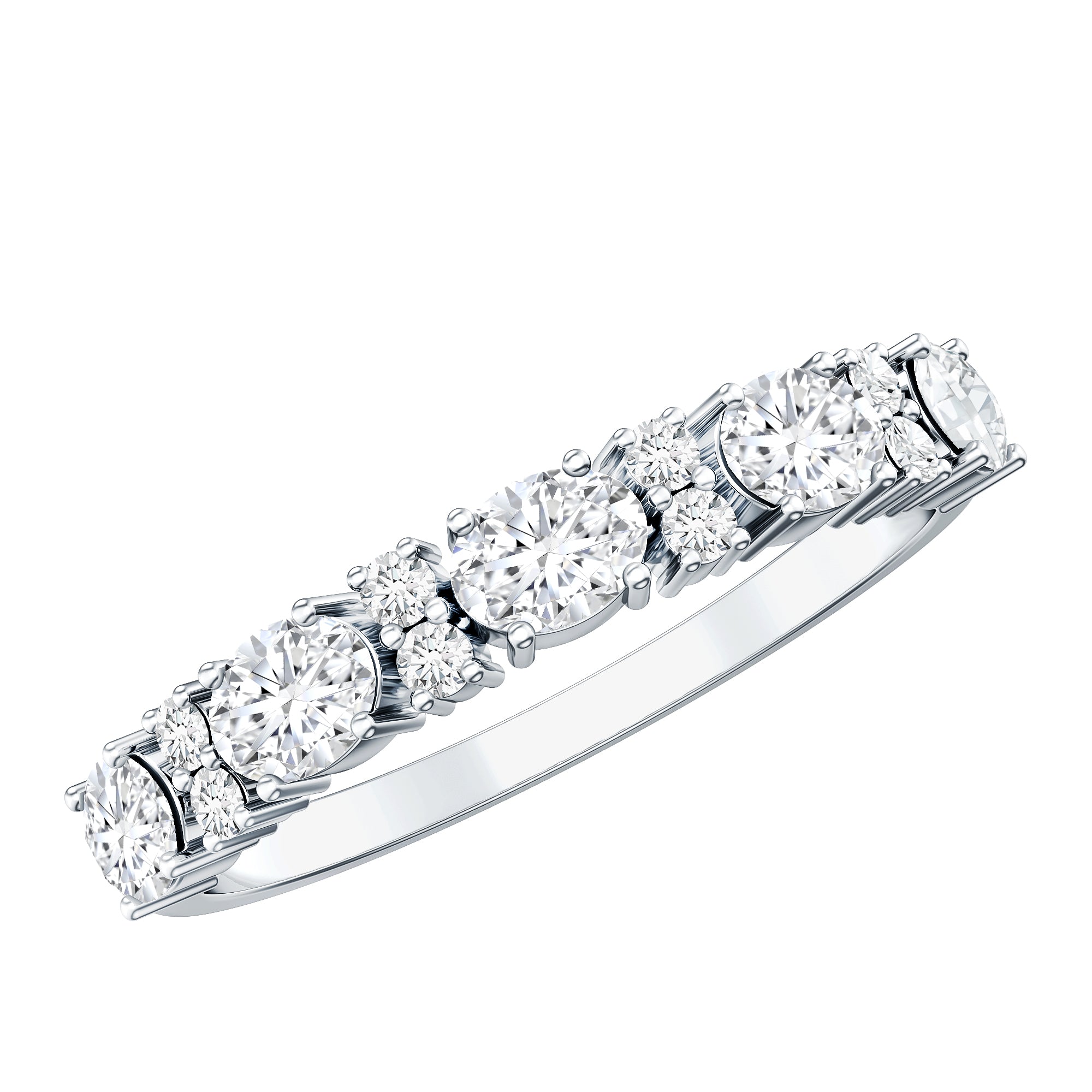 Certified Moissanite East West Eternity Band D-VS1 - Rosec Jewels