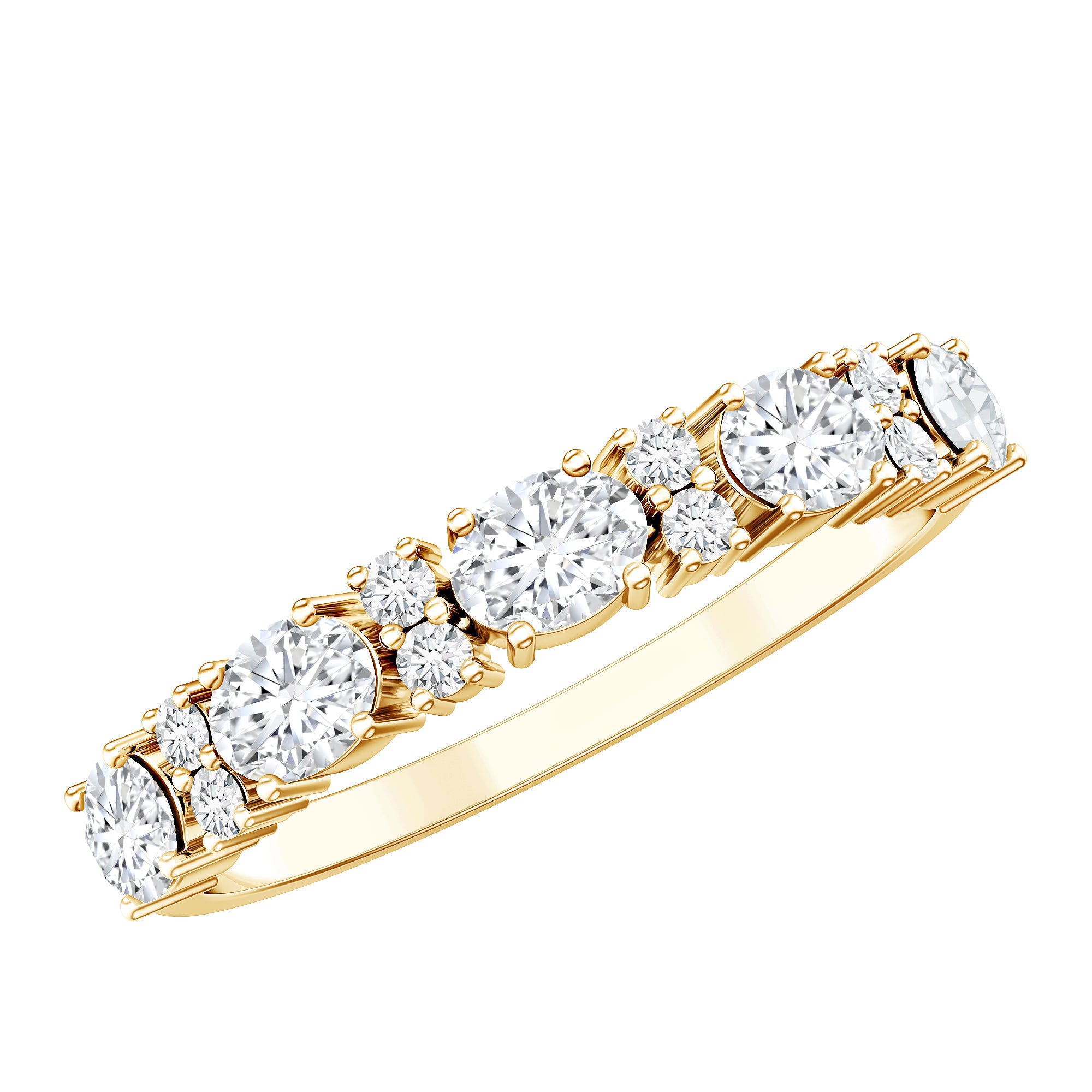 Certified Moissanite East West Eternity Band D-VS1 - Rosec Jewels