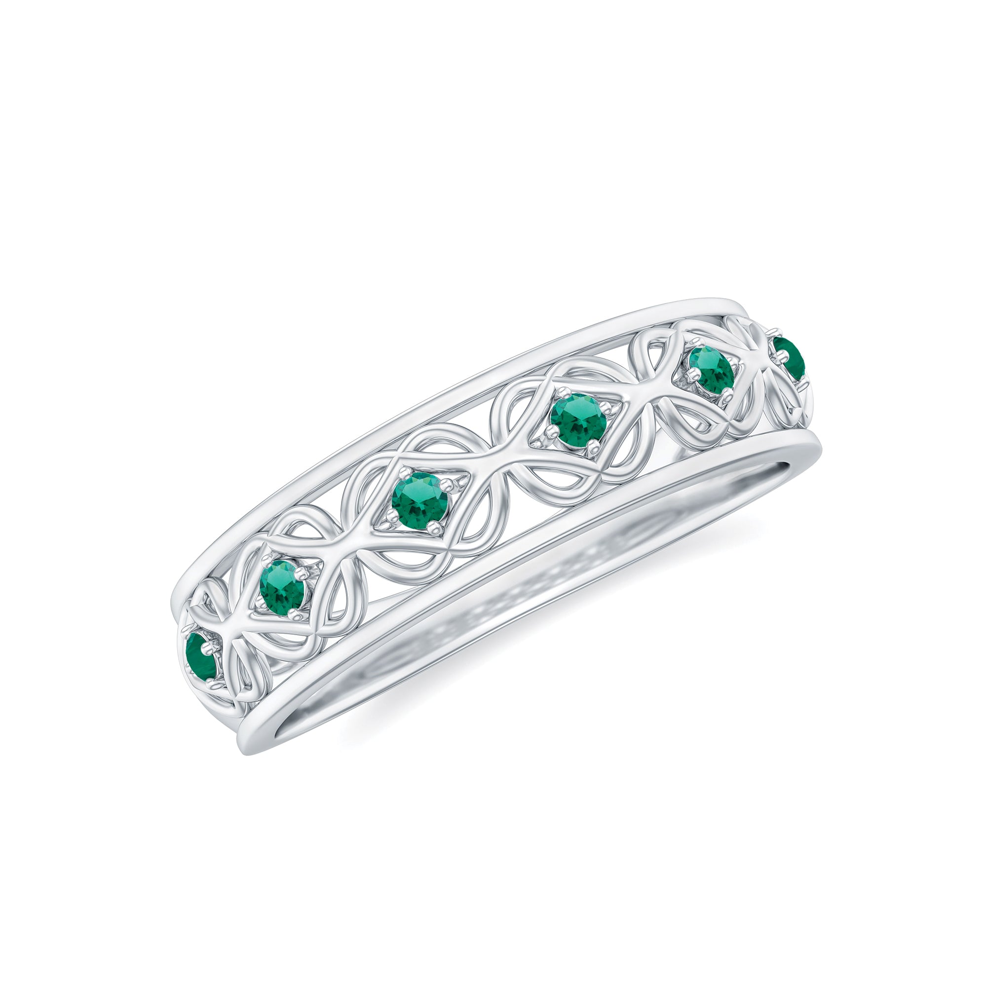 Lab Created Emerald Vintage Inspired Eternity Band